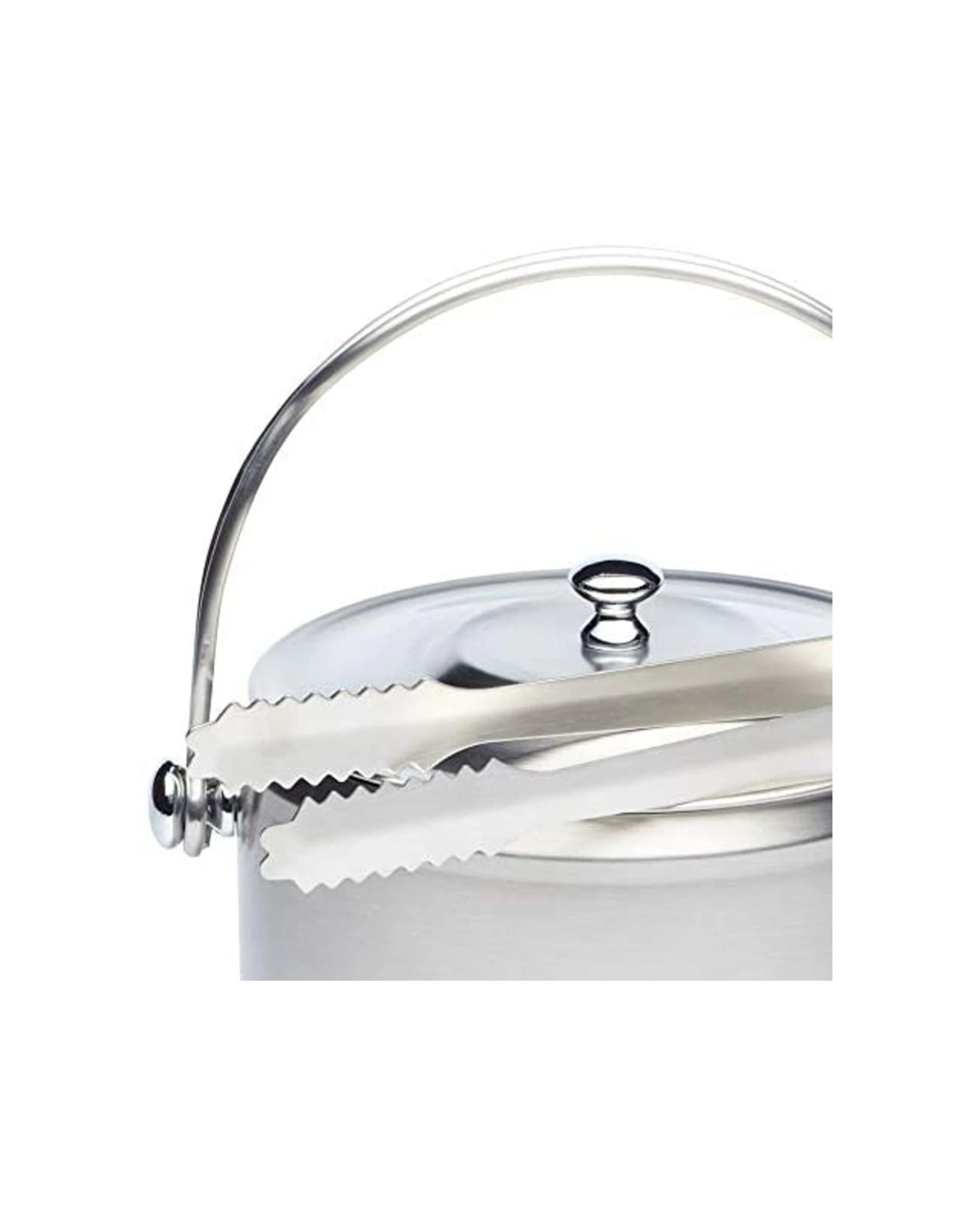 3 BarCraft Stainless Steel Ice Bucket With Lid and Tongs - Silver, 3 of 6