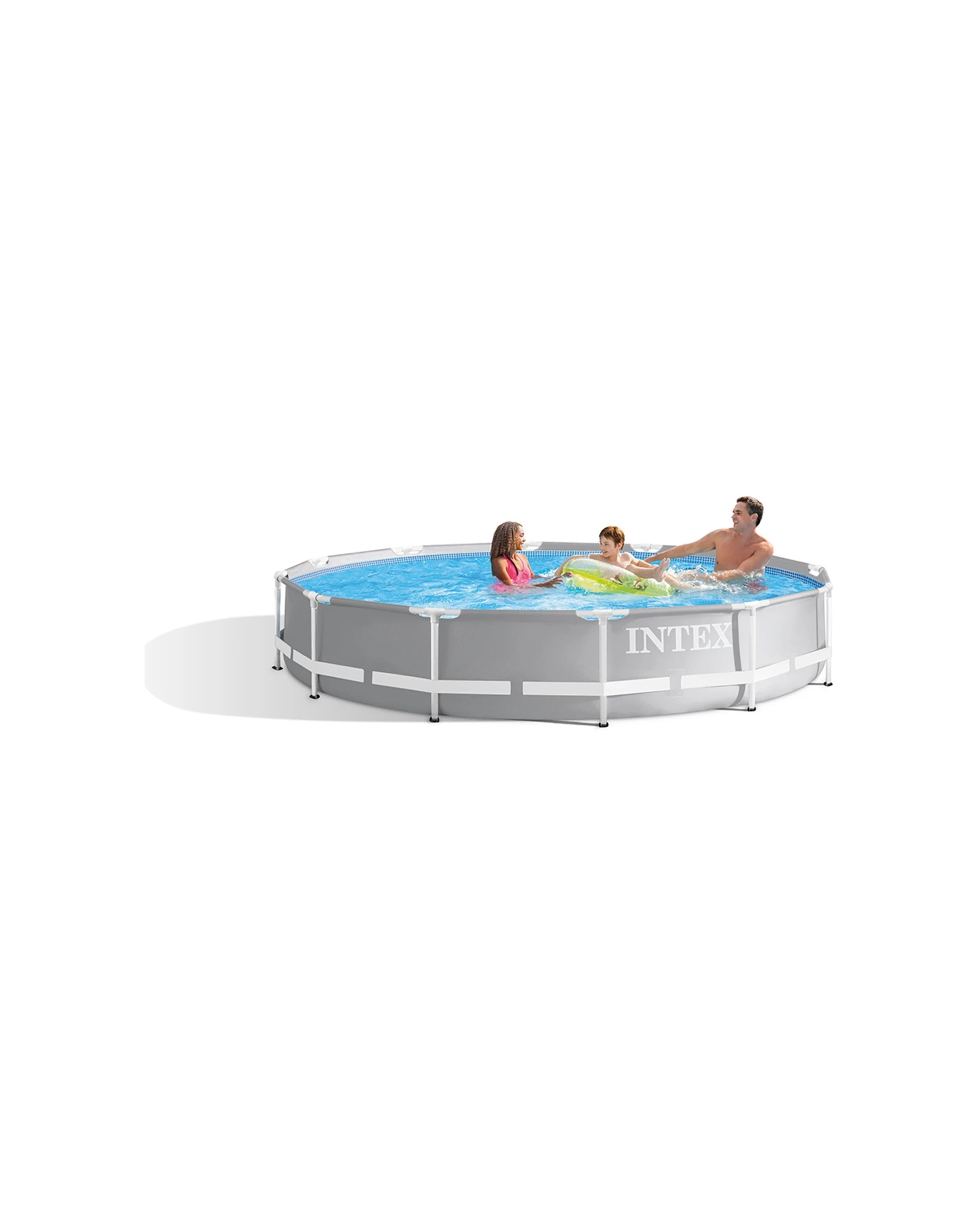 2 Intex 3.66mx76cm Prism Frame Premium Above Ground Swimming Pool Set Outdoor - Grey, 2 of 7
