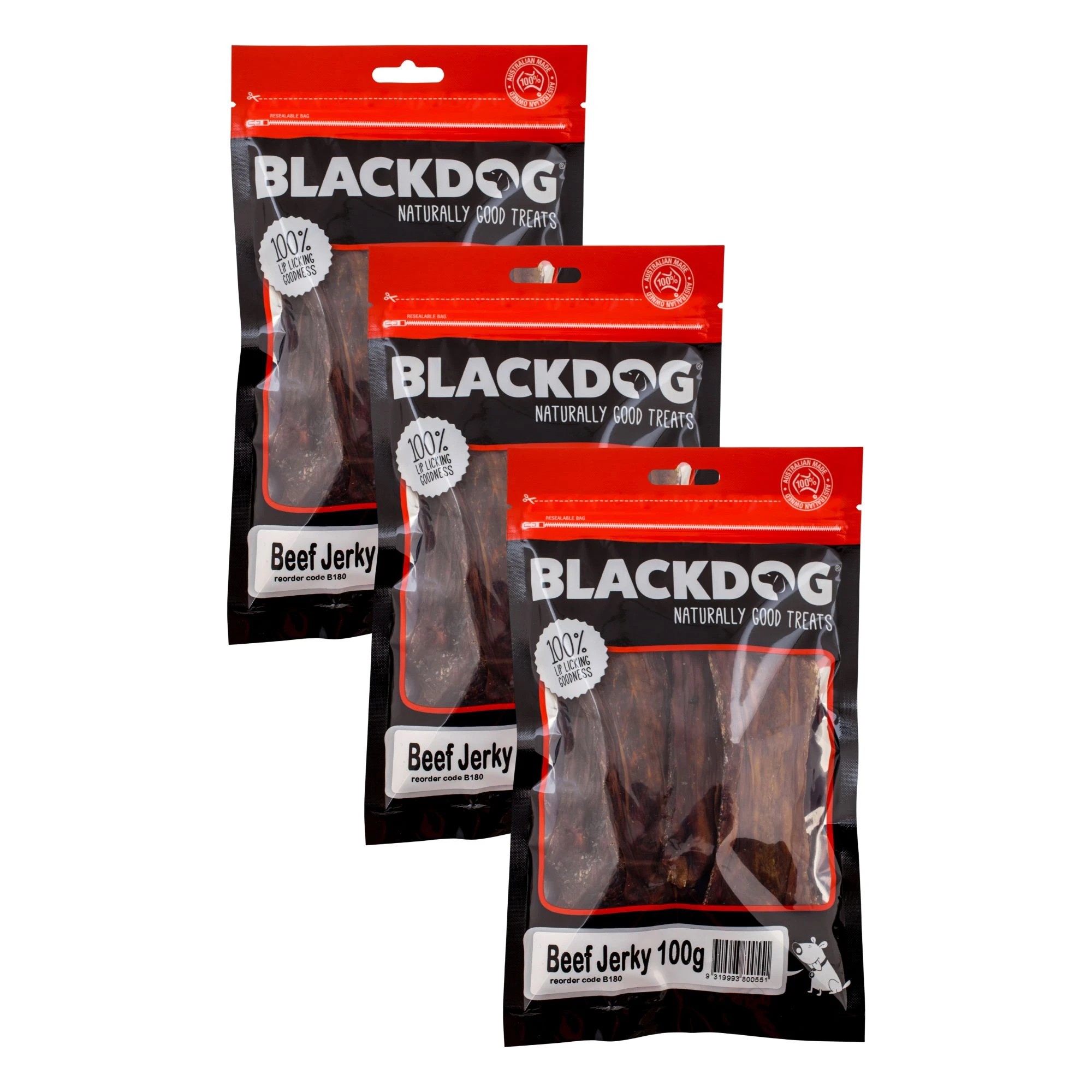 1 Blackdog Beef Jerky 100g x 3pk, 1 of 1