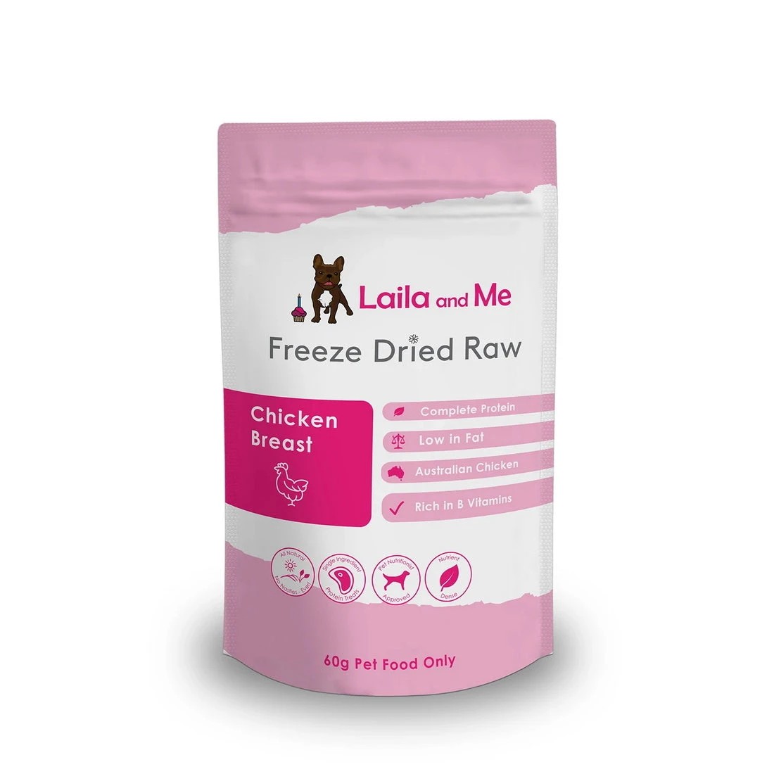 1 Laila & Me Freeze Dried Australian Chicken Breast Cat & Dog Treats - 60g, 1 of 1