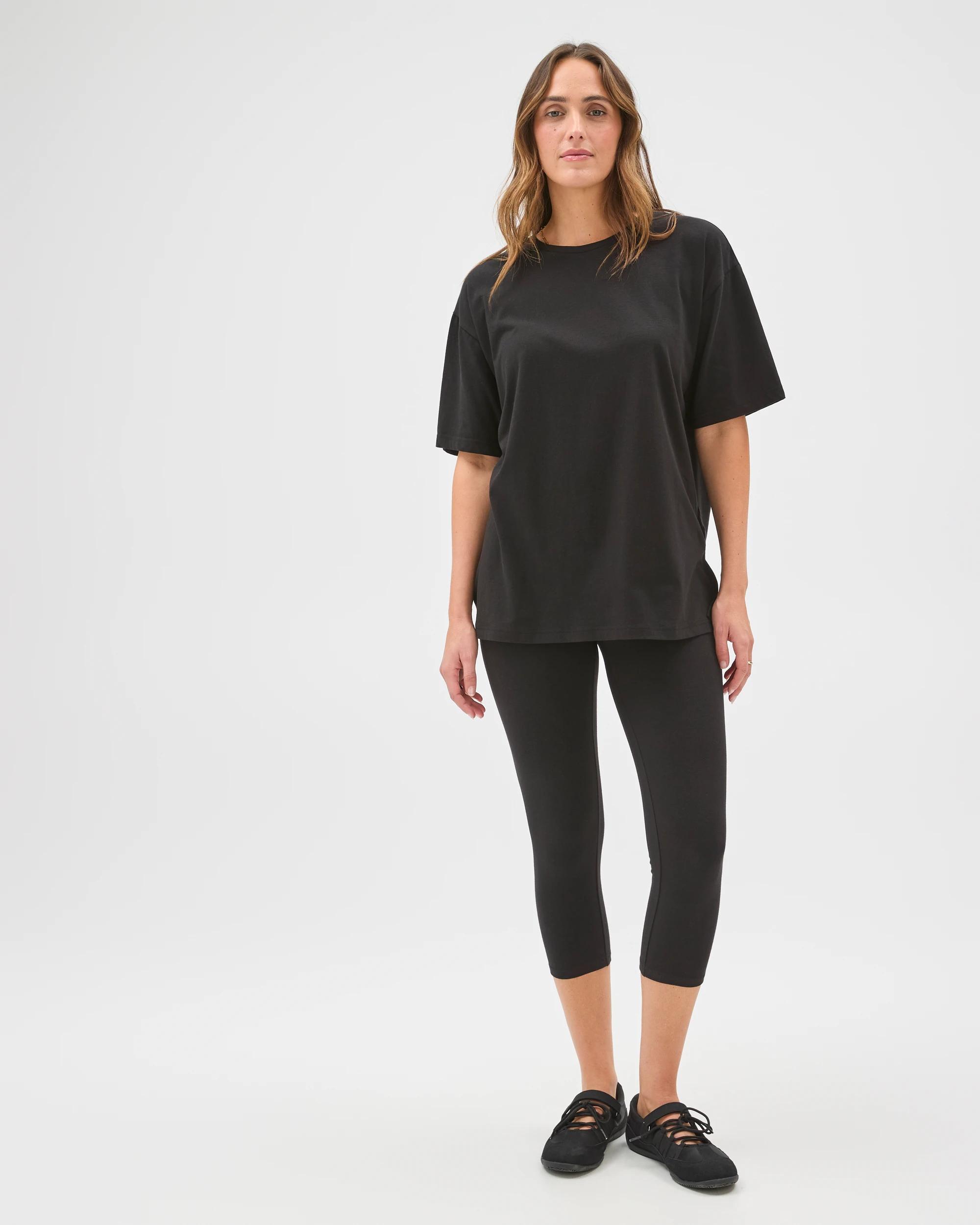 2 Target Active Australian Cotton 3/4 Length Stretch Leggings BLACK, 2 of 8