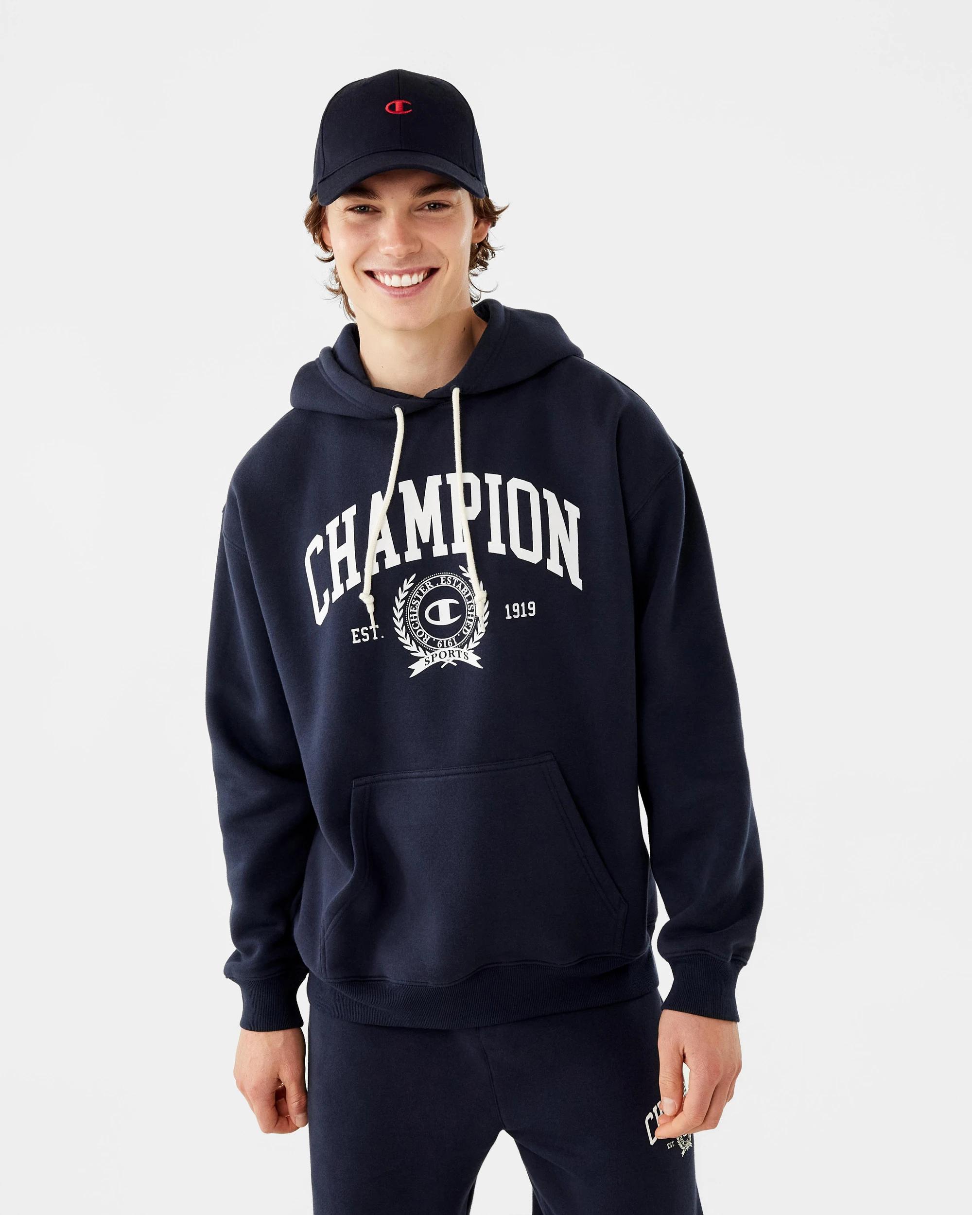 1 Champion Varsity Mens Hoodie Navy, 1 of 9