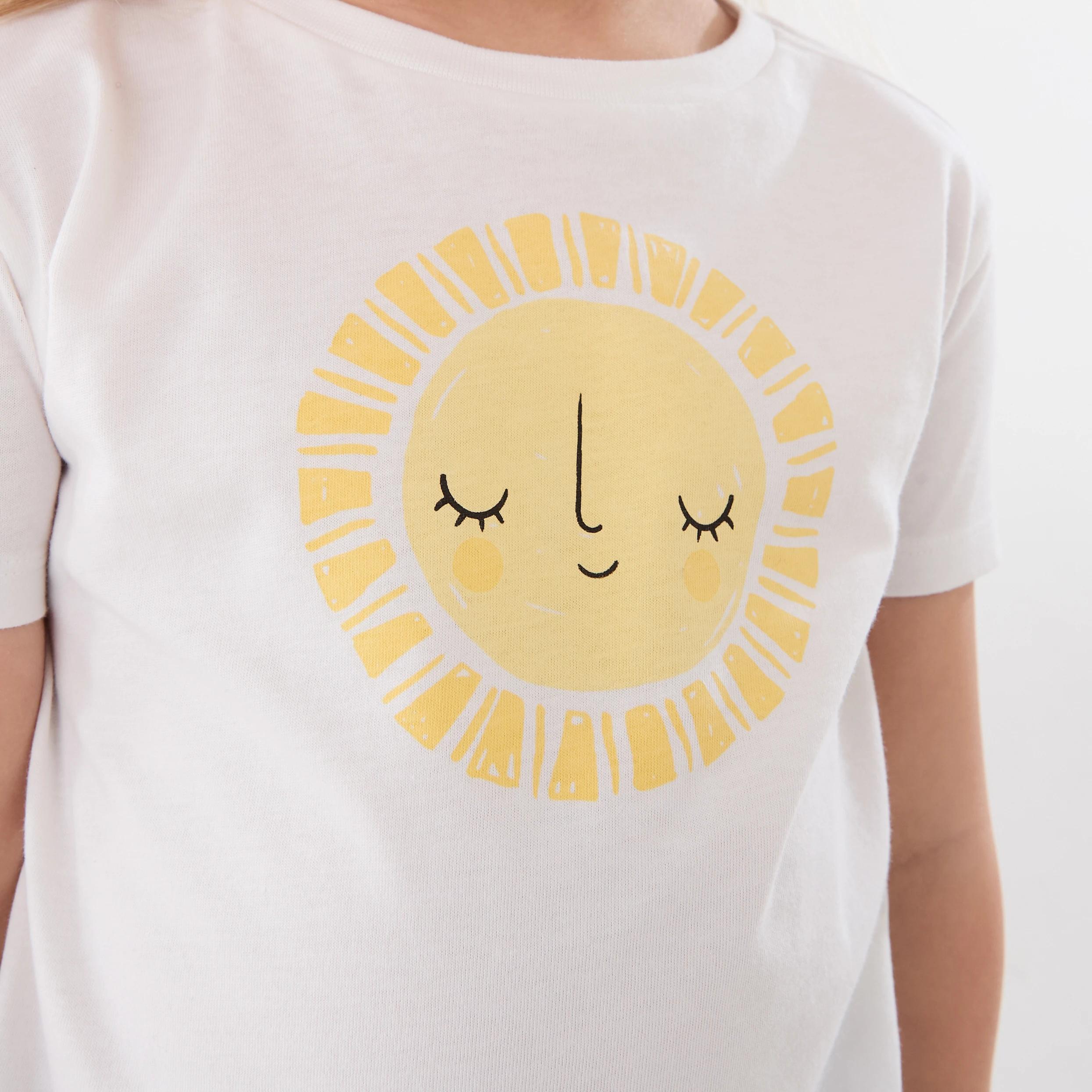 4 Printed T-shirt Wht Sun, 4 of 6
