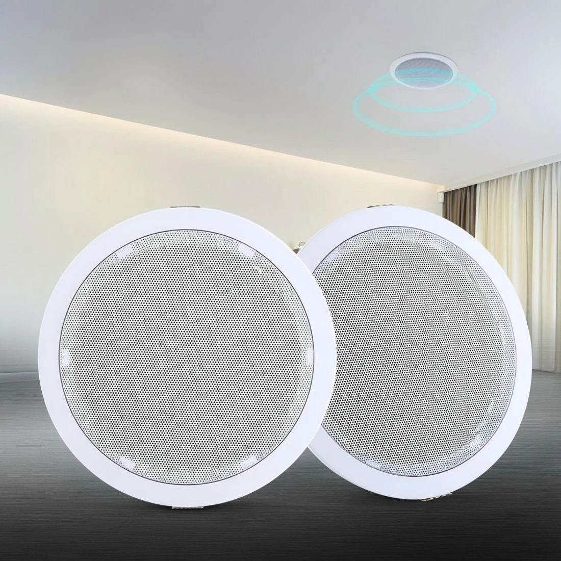 7 Giantz 6''Ceiling Speakers In Wall Speaker Home Audio Stereos Tweeter 2pcs - White, 7 of 7