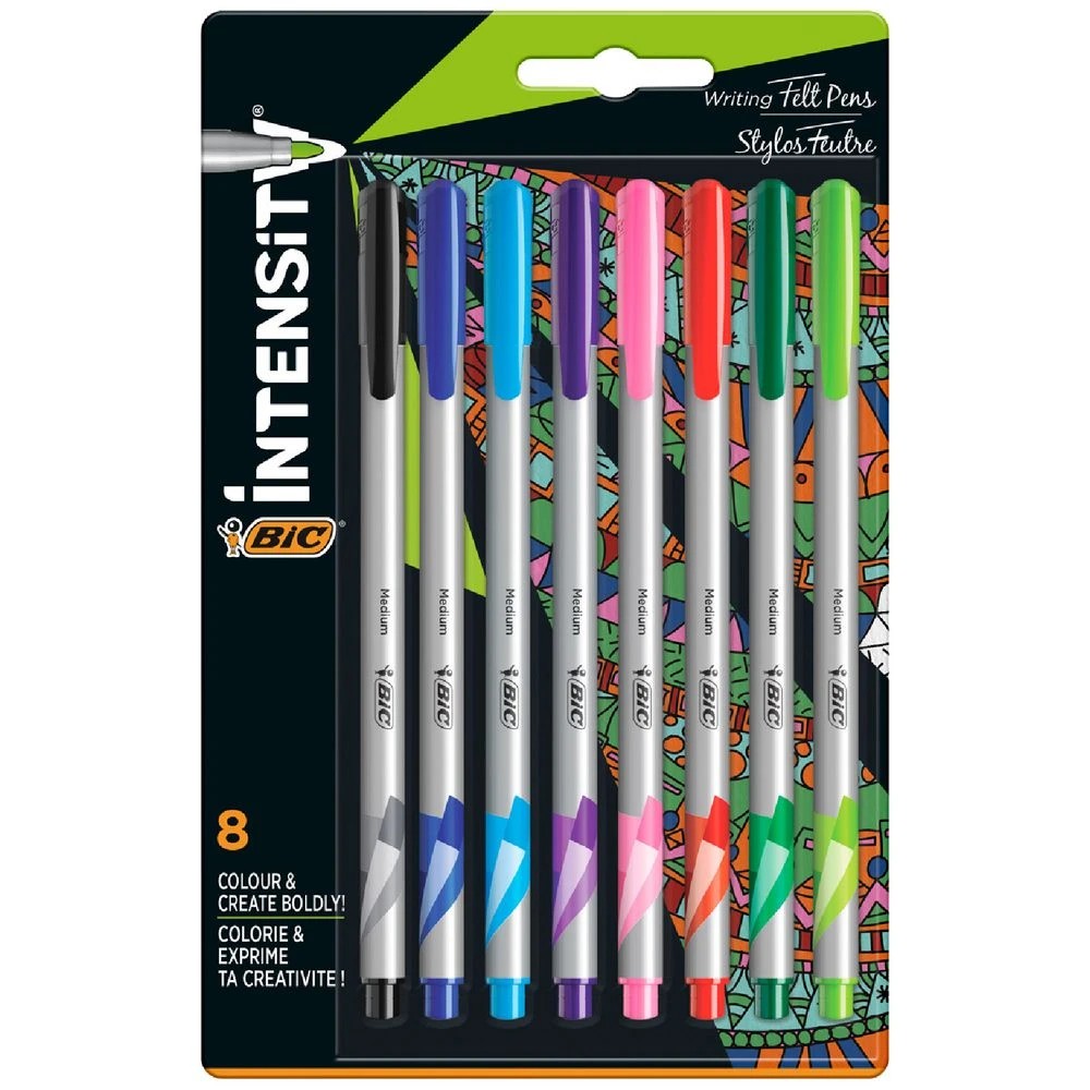 1 BIC Intensity Fineliners Medium Assorted 8 Pack, 1 of 9