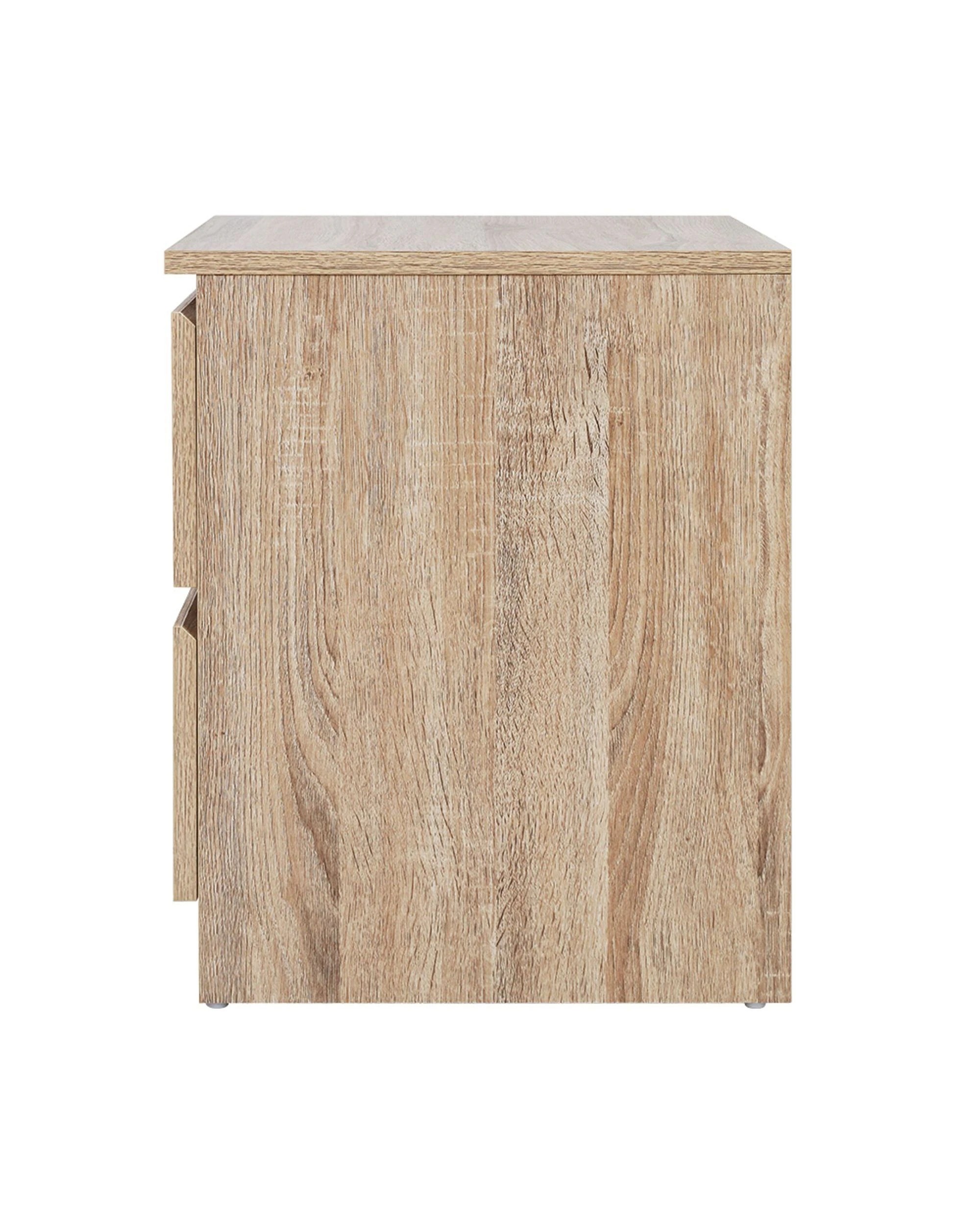 3 Artiss Bedside Table 2 Drawers Nightstand Bedroom Storage Compact Design Space Saving Modern Decor Easy Assembly - Brown, 3 of 6