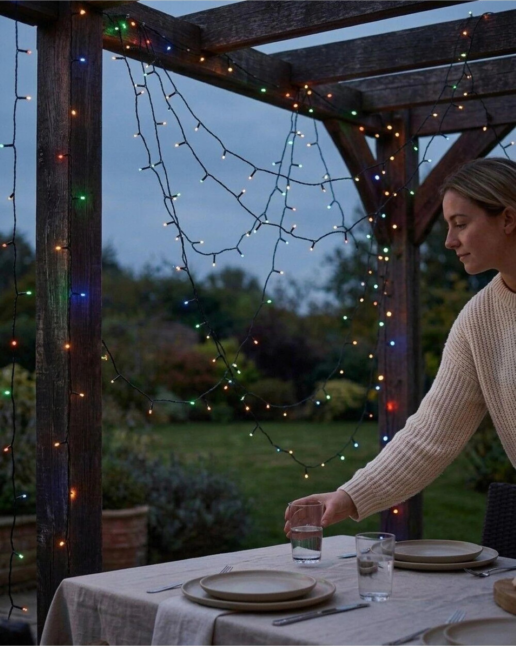 Christmas Warehouse 200 Multi Colour LED Solar String Fairy Lights 8 ...