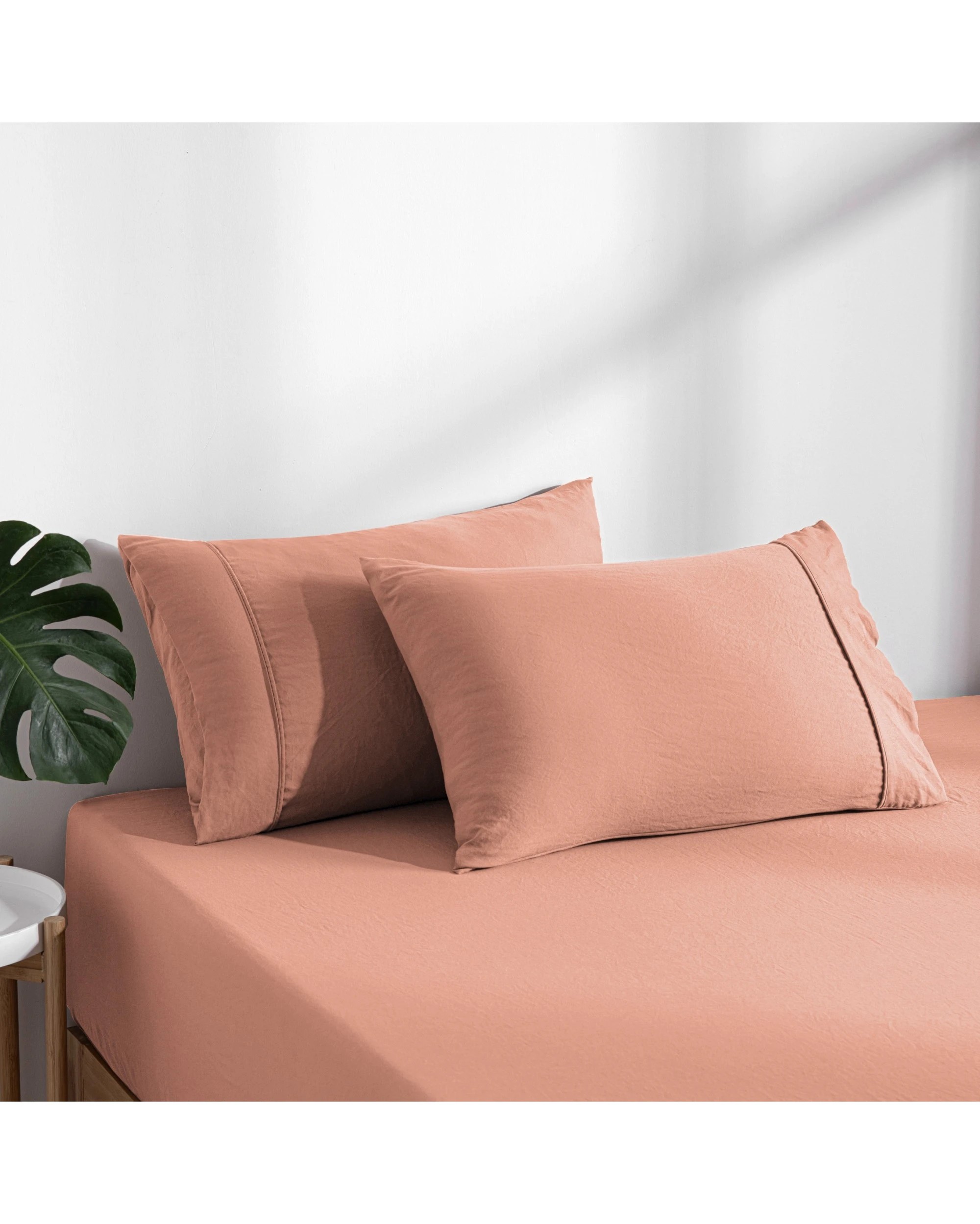 3 Dreamaker Superfine Washed Microfibre Combo Fitted Sheet Set - King Bed - Pink Clay, 3 of 6