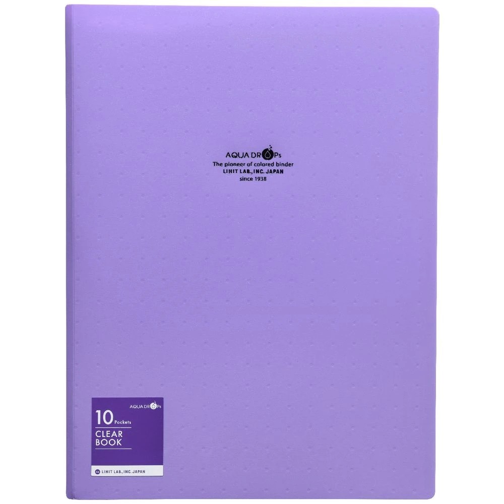 2 Aqua Drops Display Book A4 10 Pockets Vivid Purple, 2 of 4