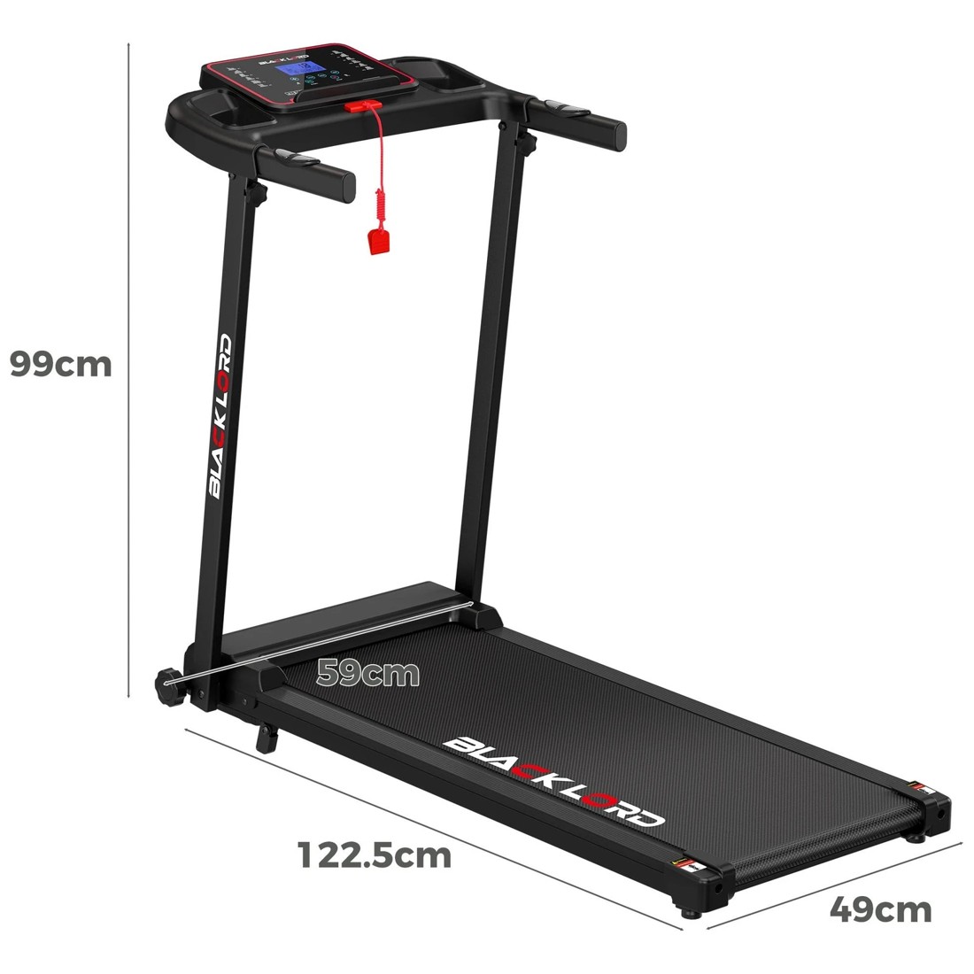 2 Black Lord Treadmill Electric Home Gym Fitness Foldable Running Machine Incline, 2 of 4
