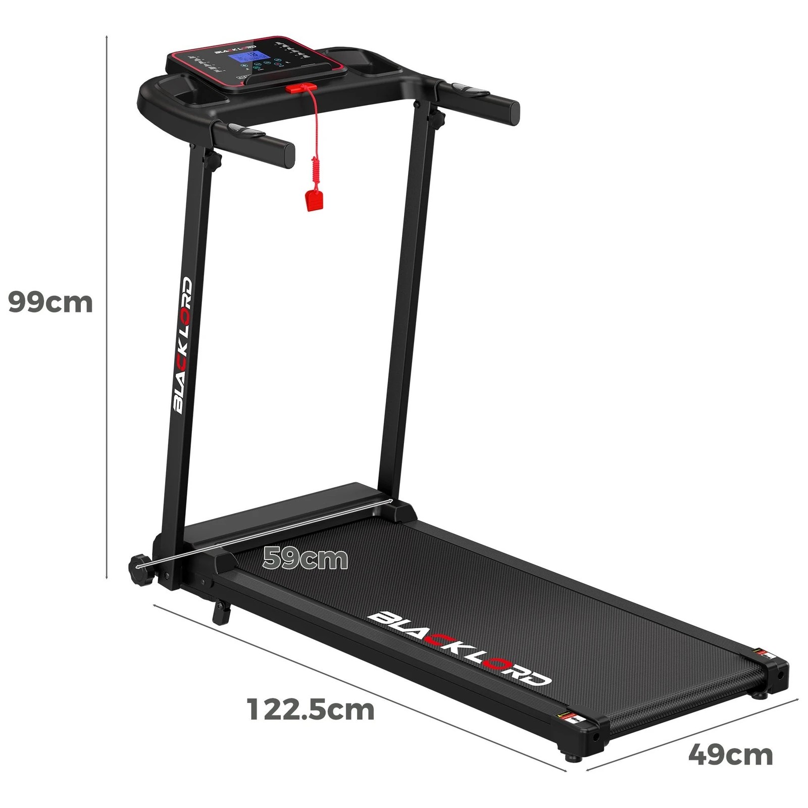 2 Black Lord Treadmill Electric Home Gym Fitness Foldable Running Machine Incline, 2 of 4
