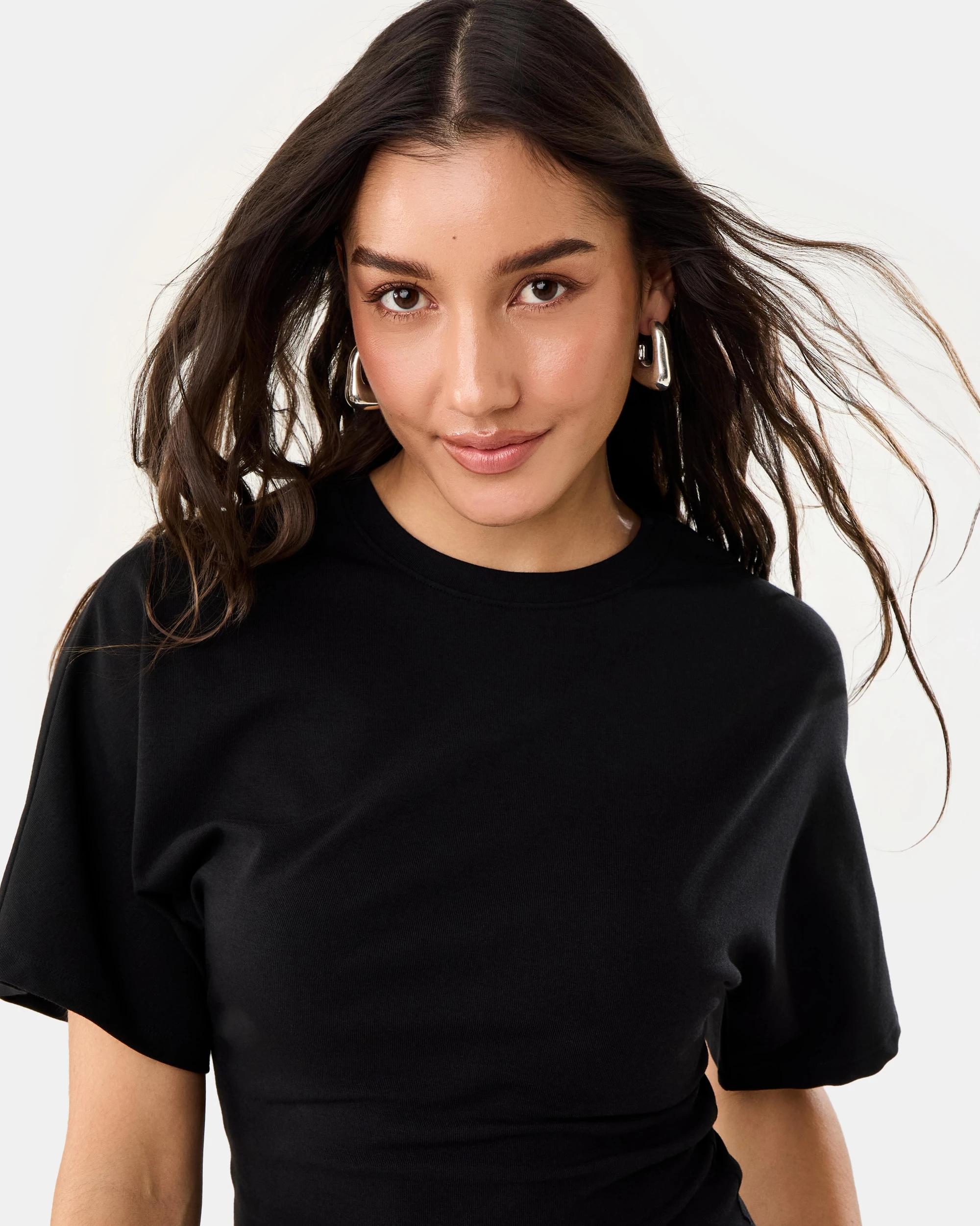 5 Short Sleeve Fitted Top Black, 5 of 6