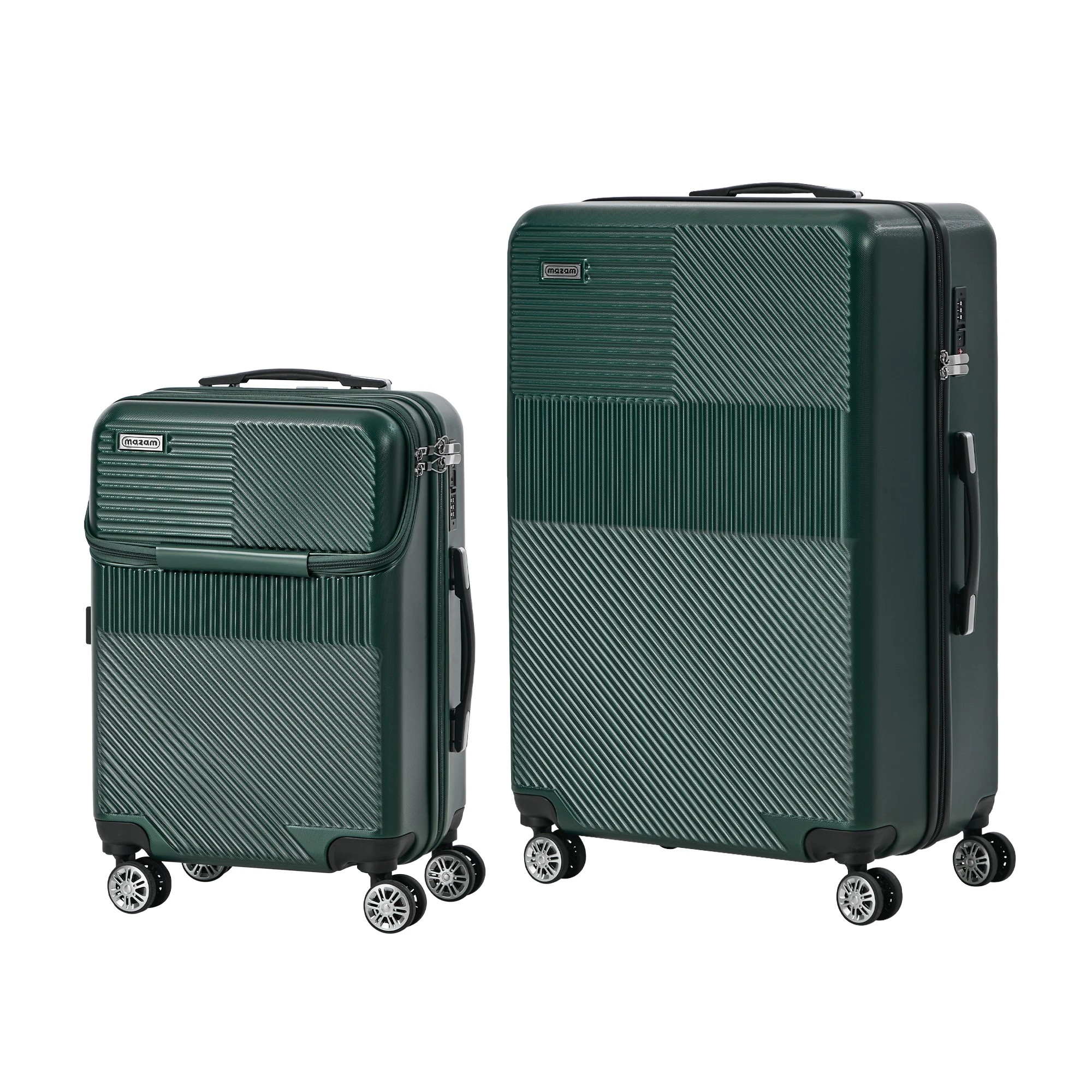7 Mazam 2PCS Luggage Suitcase Trolley Set TSA Carry On Hard Case - Green, 7 of 8
