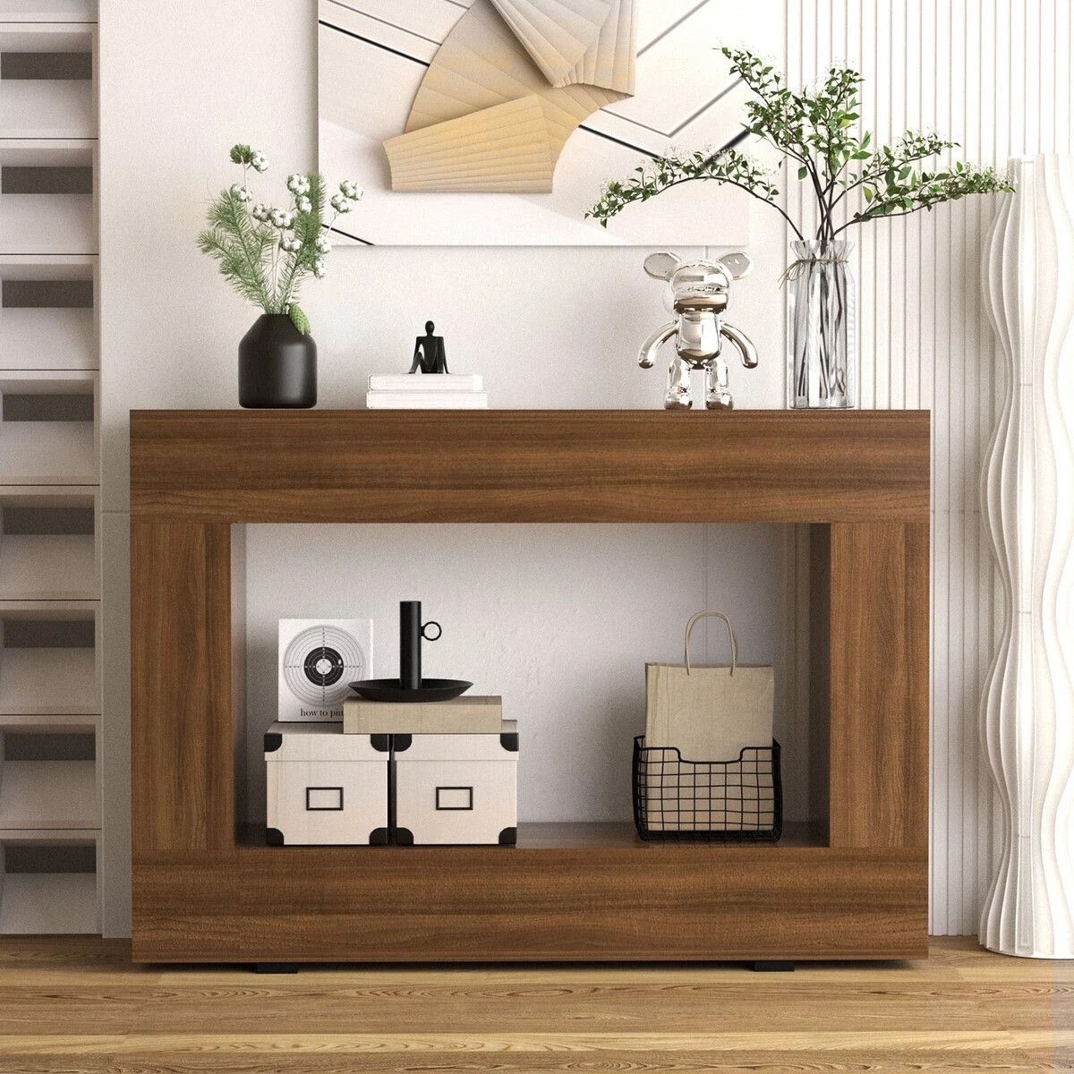 3 Ausway Hall Console Table Coffee Narrow Entry - Natural, 3 of 10