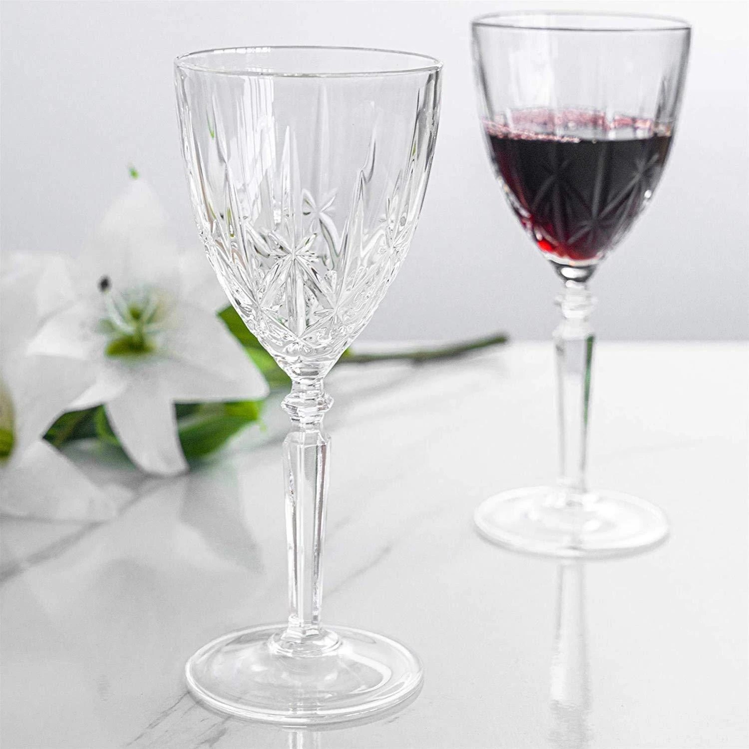 2 RCR Crystal Orchestra Cut Glass Wine Glasses Goblets Set - 290ml - Pack of 6 - Clear, 2 of 7