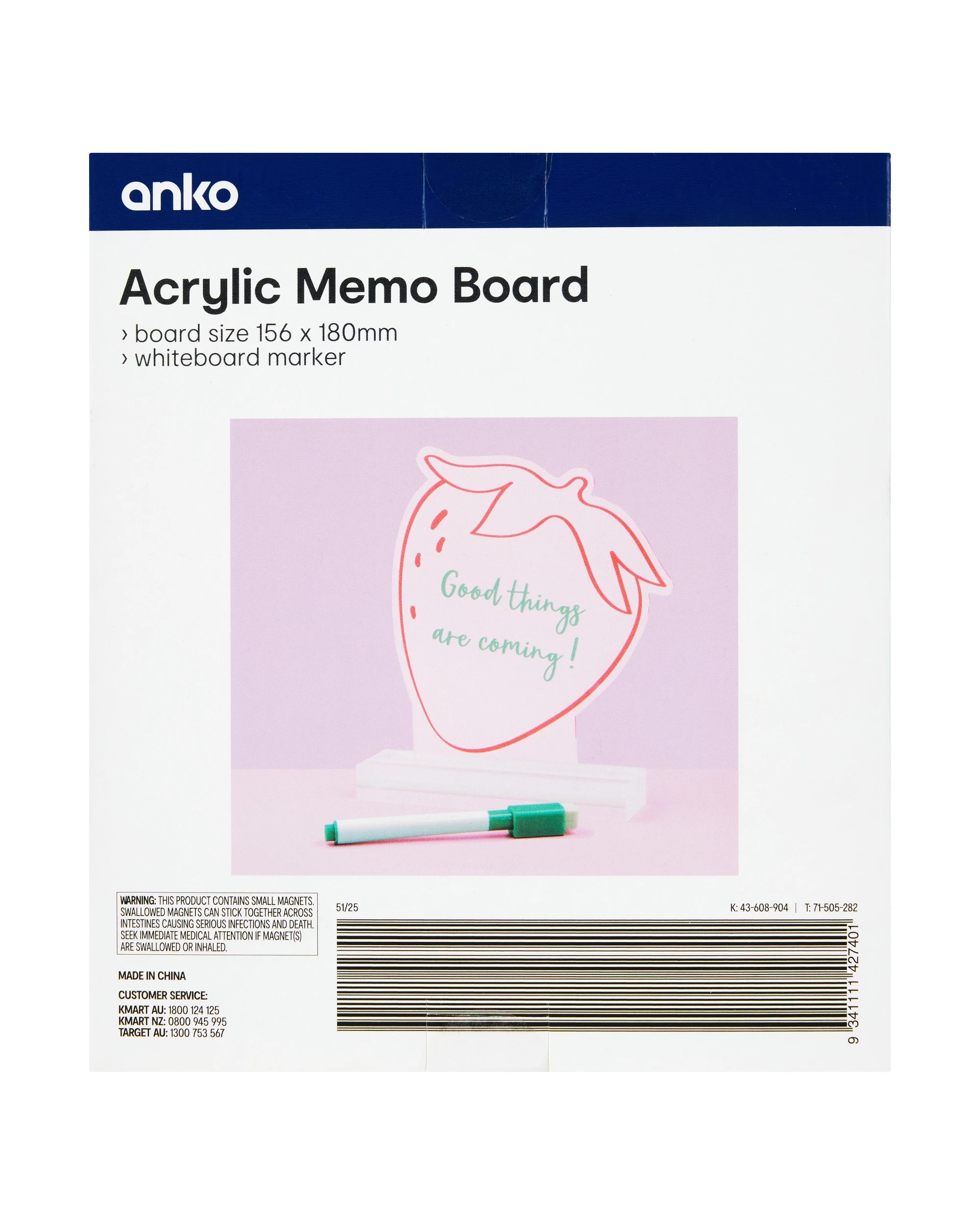 4 Acrylic Memo Board - Strawberry, 4 of 4