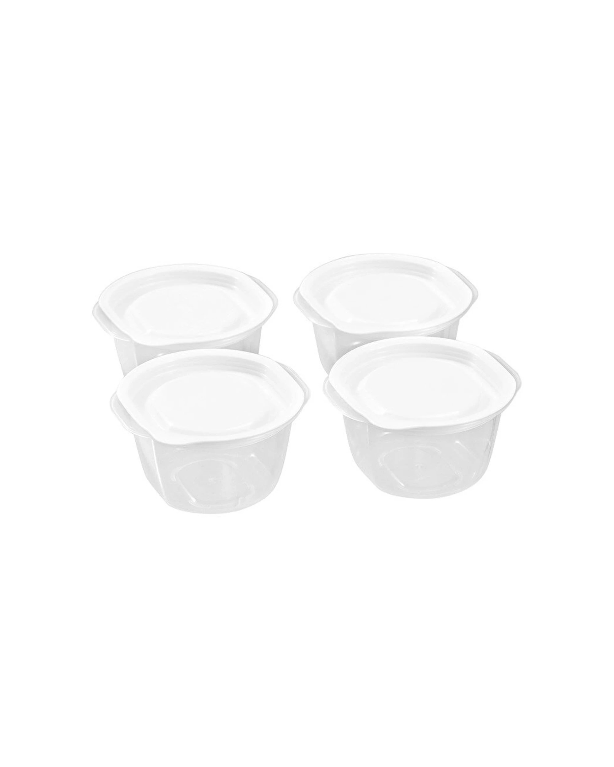 3 Lemon & Lime 12x 4PC Reusable Portable Round Lunch Snack Container 280ml Set - White, 3 of 6