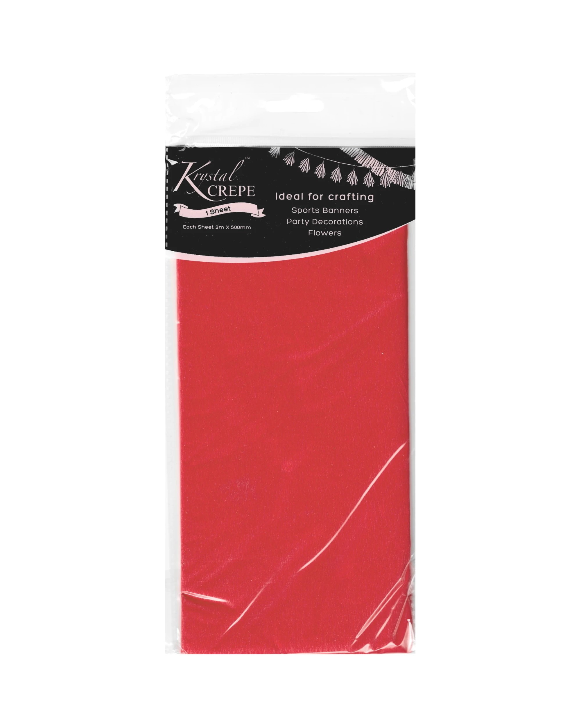 1 Artwrap Krystal Crepe Paper 1 Sheet - Red, 1 of 1