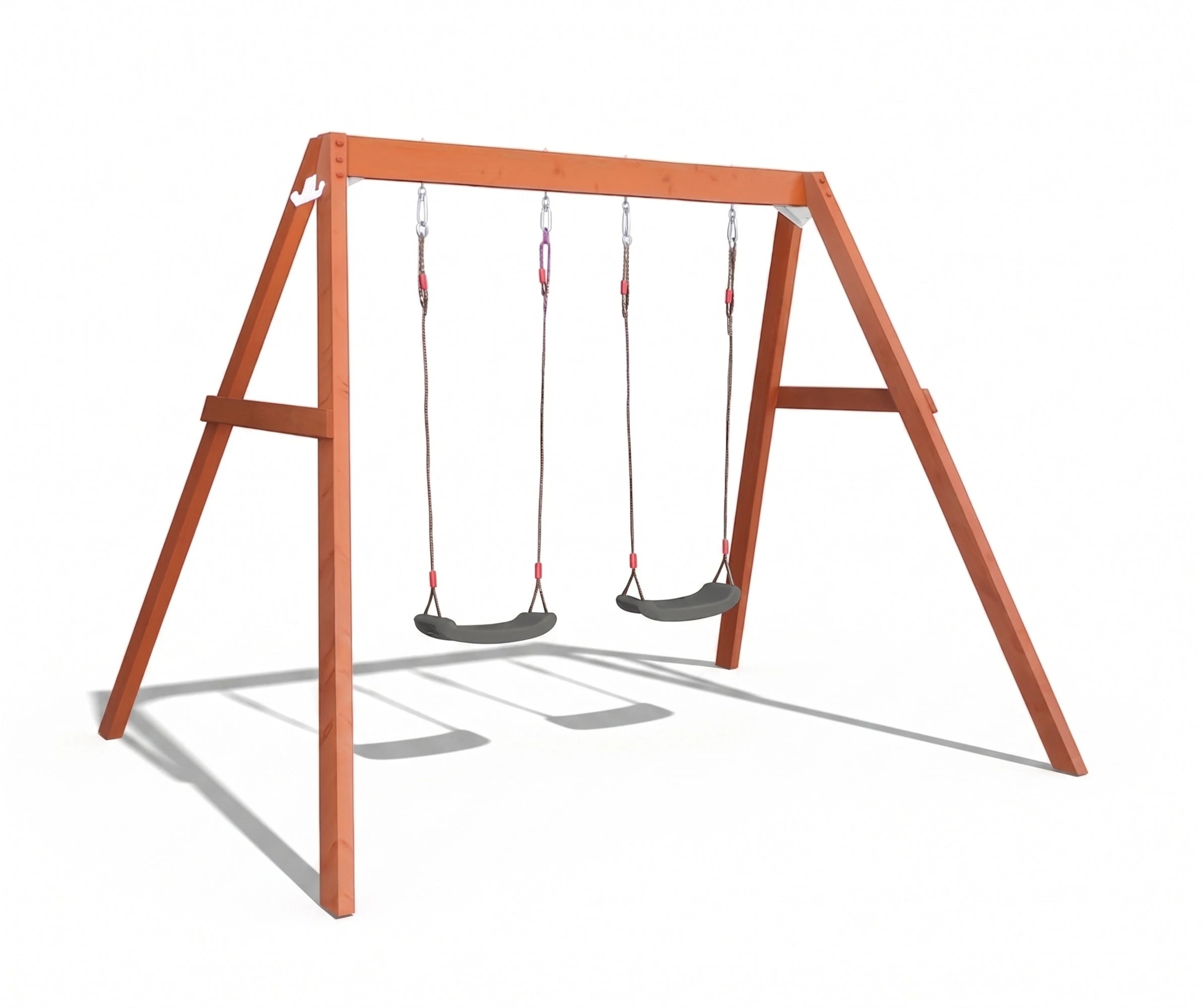 3 Hide & Seek Kids Lucas Timber Swing Set - Pearl - Grey, 3 of 3