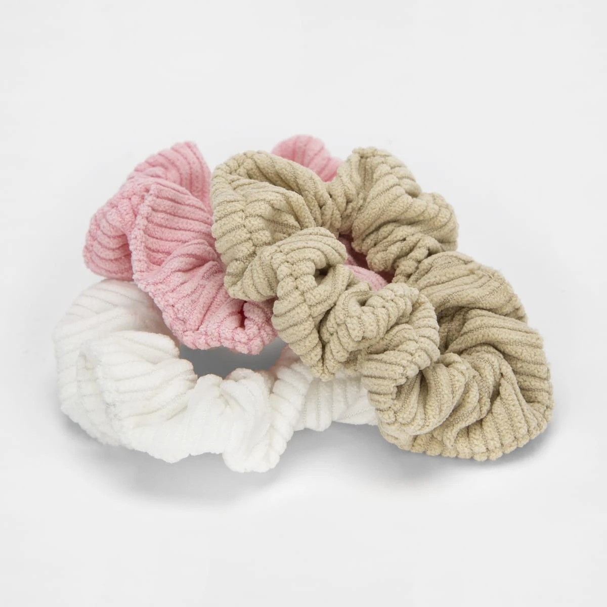 3 3 Pack Thick Corduroy Hair Scrunchies, 3 of 5