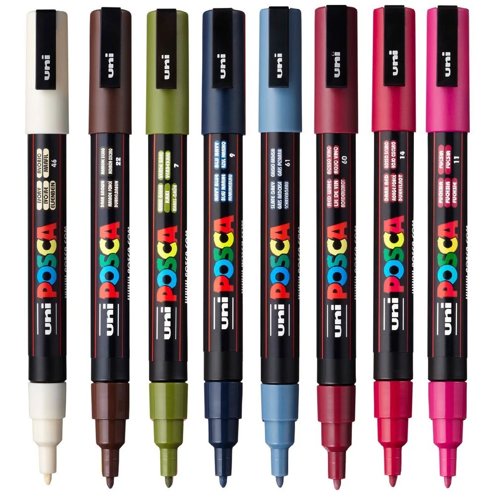 2 POSCA PC-3M Paint Markers Dark Colours 8 Pack, 2 of 5