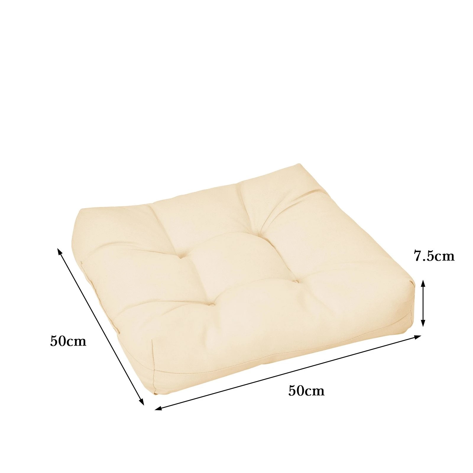 4 Costway 2x 53x53cm Patio Cushions Seat Cushions Garden Square Chair Cushion Indoor/Outdoor - Beige, 4 of 4
