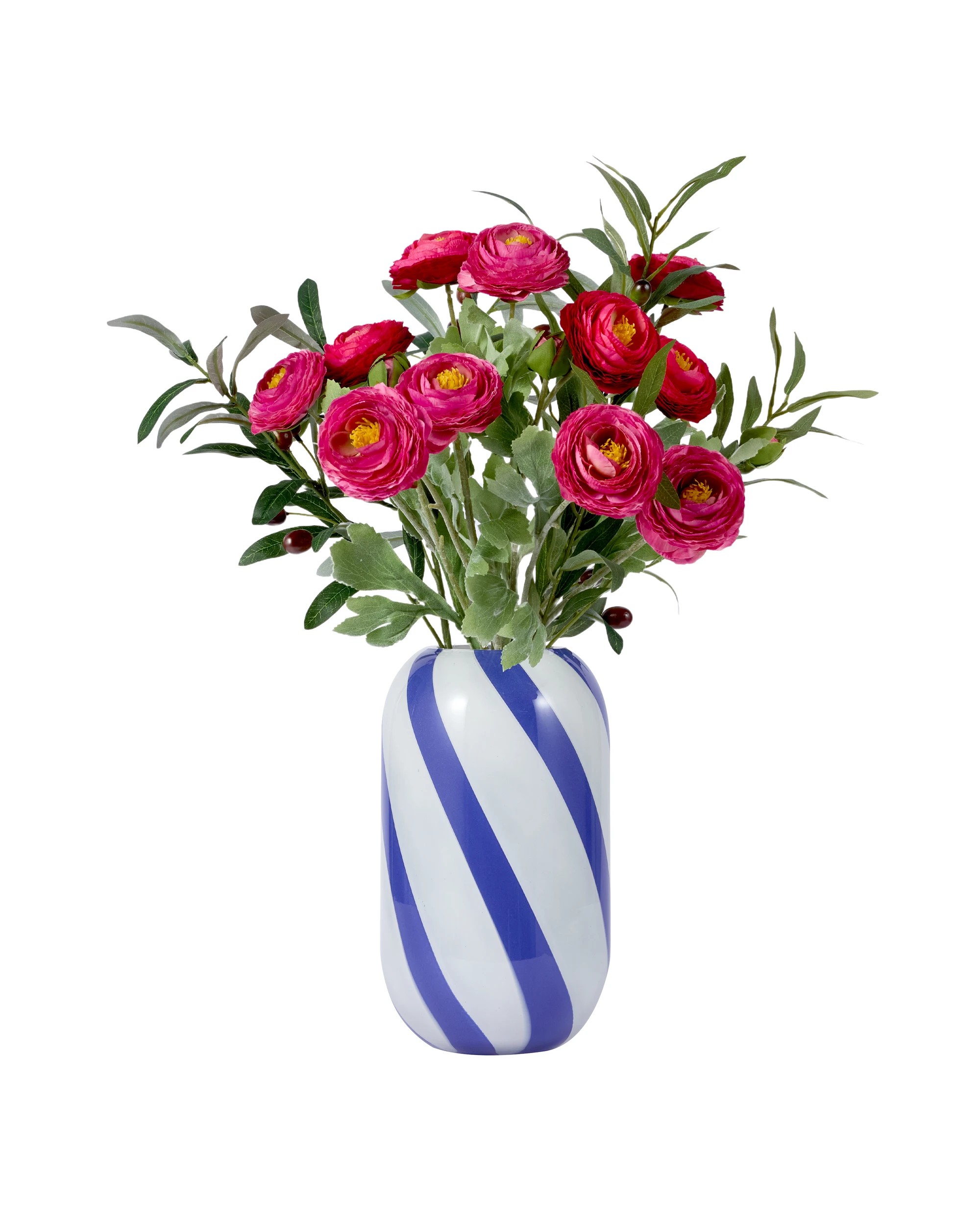 1 Blue Swirl Stripe Glass Vase, 1 of 5