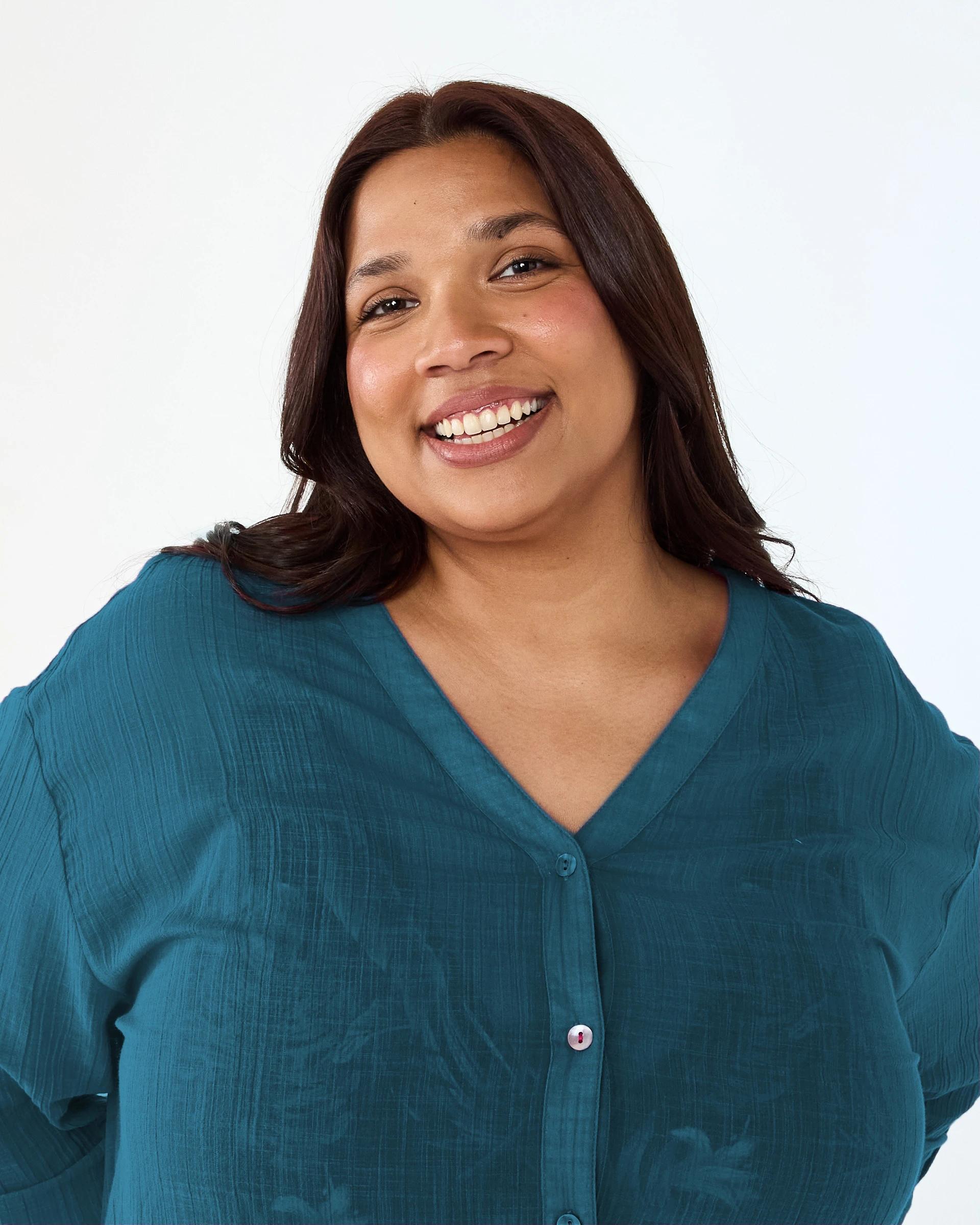 5 Curve Beach Kaftan TEAL NAVY, 5 of 8