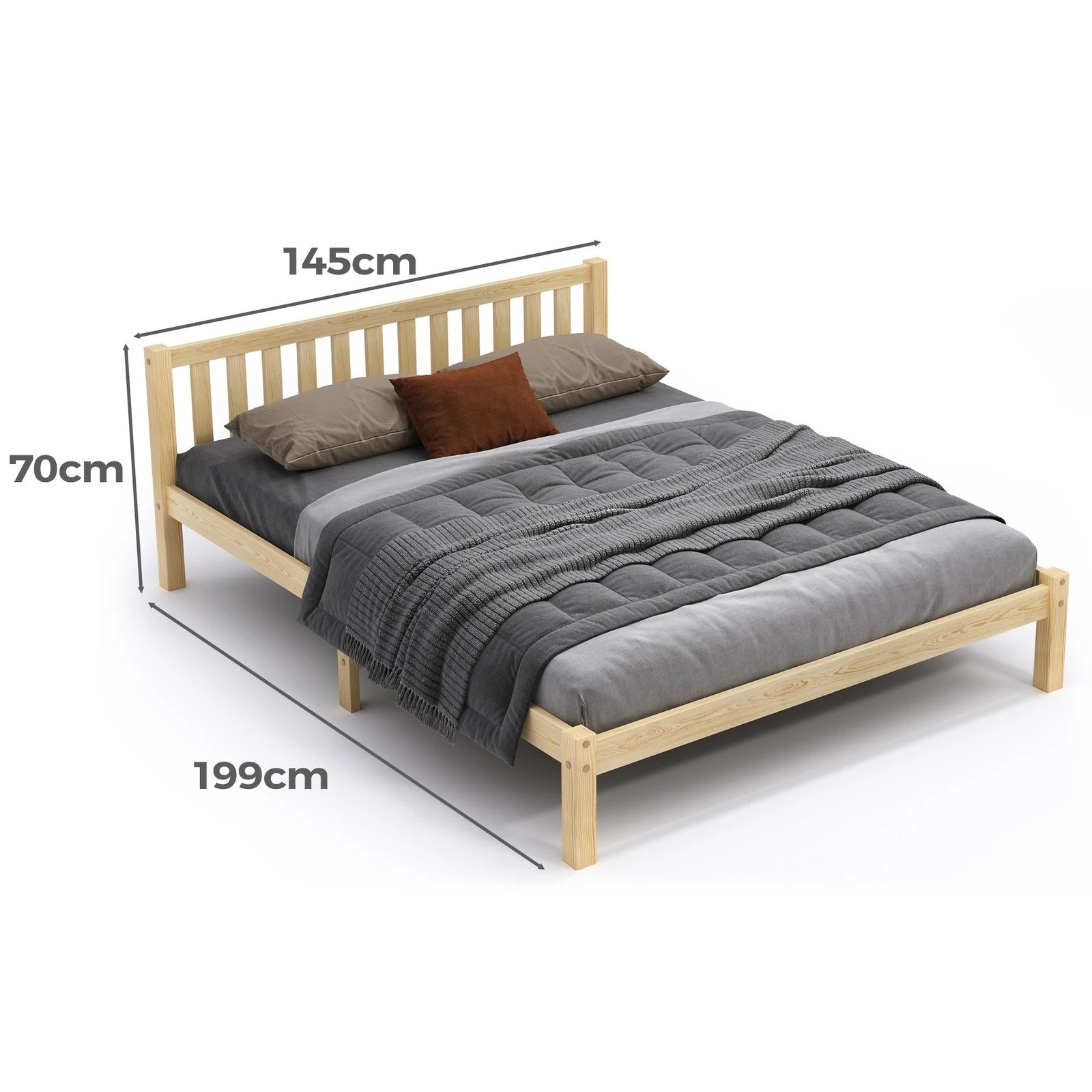 8 Alfordson Bed Frame Wooden Timber Double Size Mattress Base Platform Fenella - Natural, 8 of 10