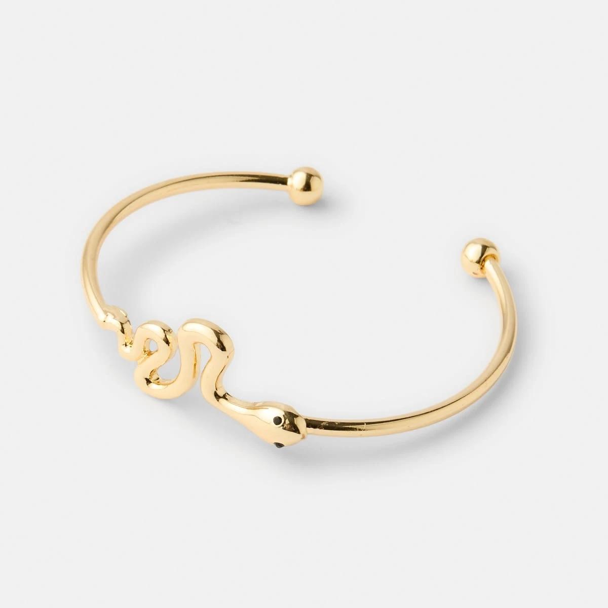 1 Snake Cuff Bracelet - Gold Tone Gold, 1 of 4
