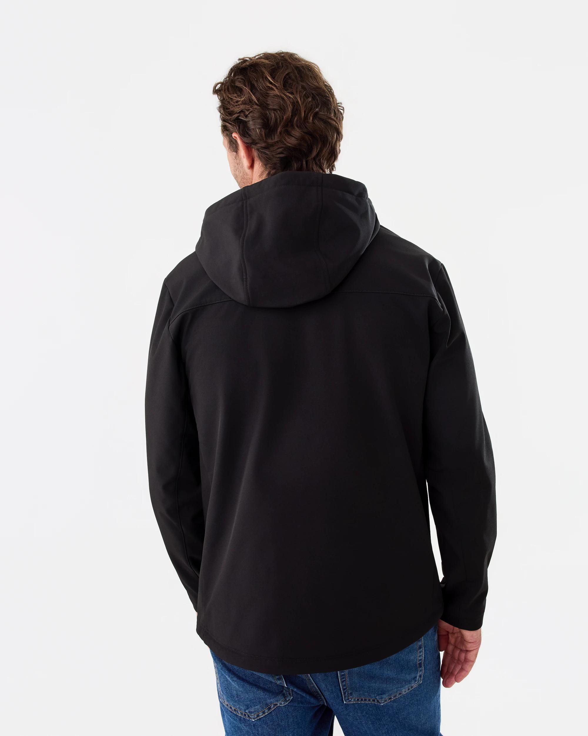 4 Active Mens Outdoor Bonded Shell Jacket Black 2, 4 of 8