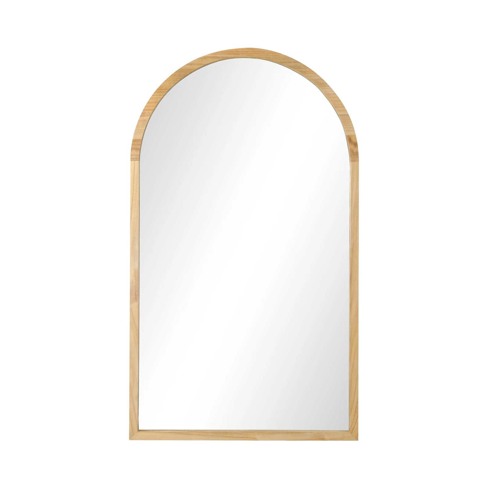 9 Oikiture Arched Wall Mirrors Vanity Home Decor Makeup Mirror 86x50cm Wooden
 - Natural, 9 of 9