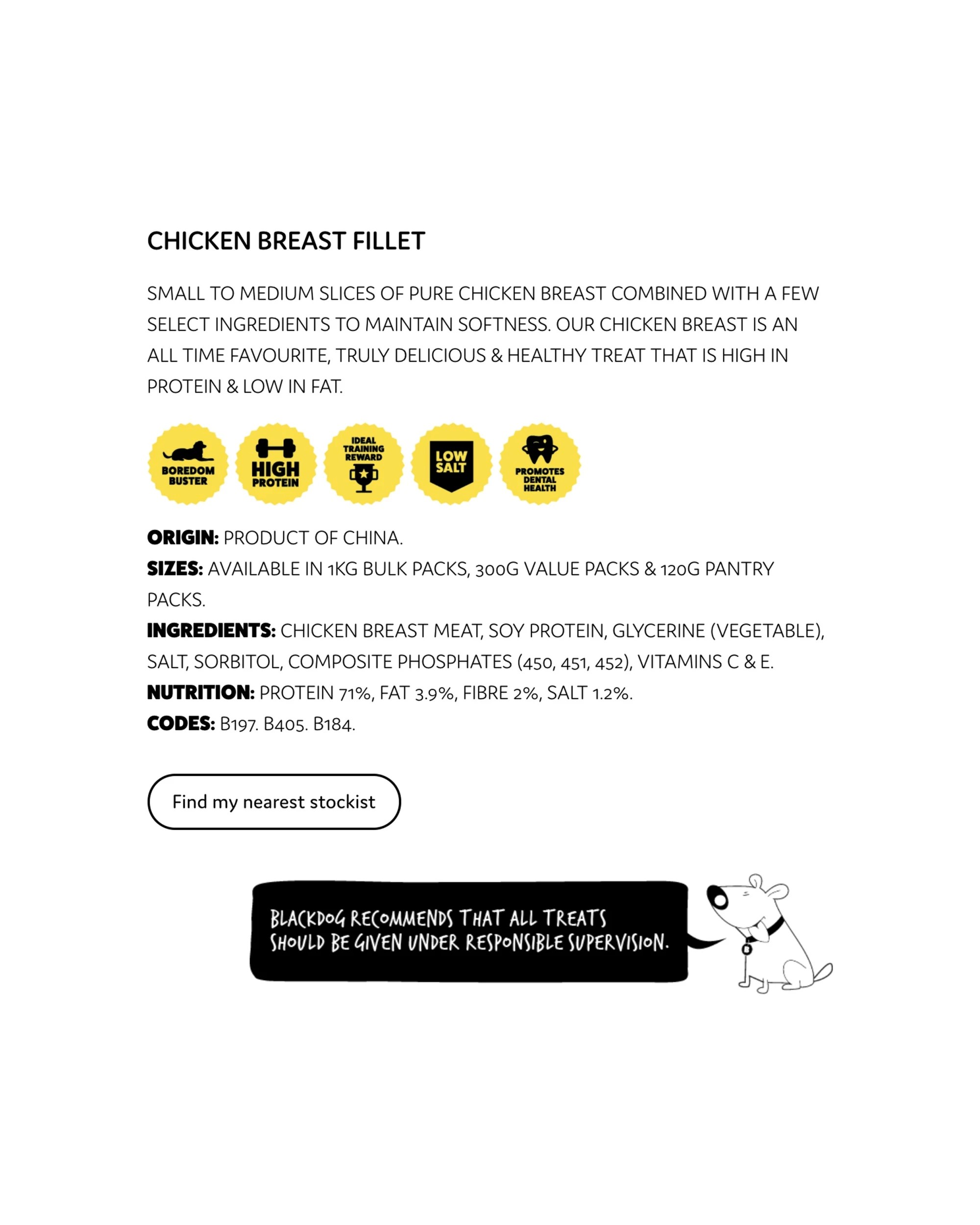 2 Blackdog 1kg Chicken Breast Fillets Healthy Low Fat Dog Treats Pet Food. - Brown, 2 of 2