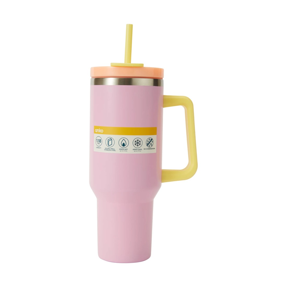 7 1.18L Pink Jumbo Tumbler with Handle, 7 of 7