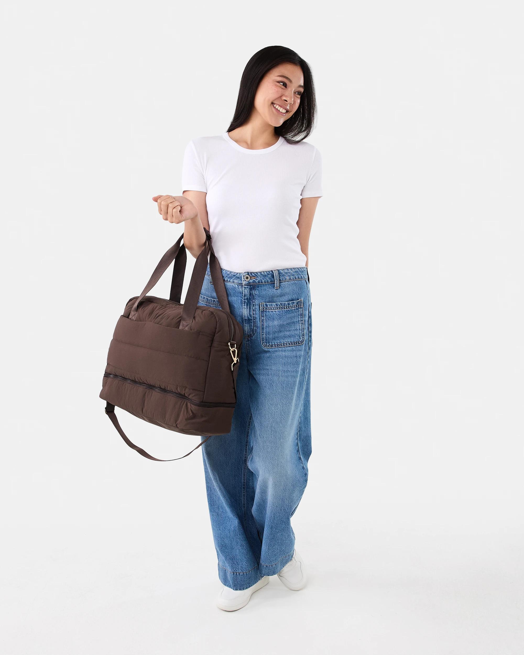 7 Padded Weekender Bag Deep Choc, 7 of 7