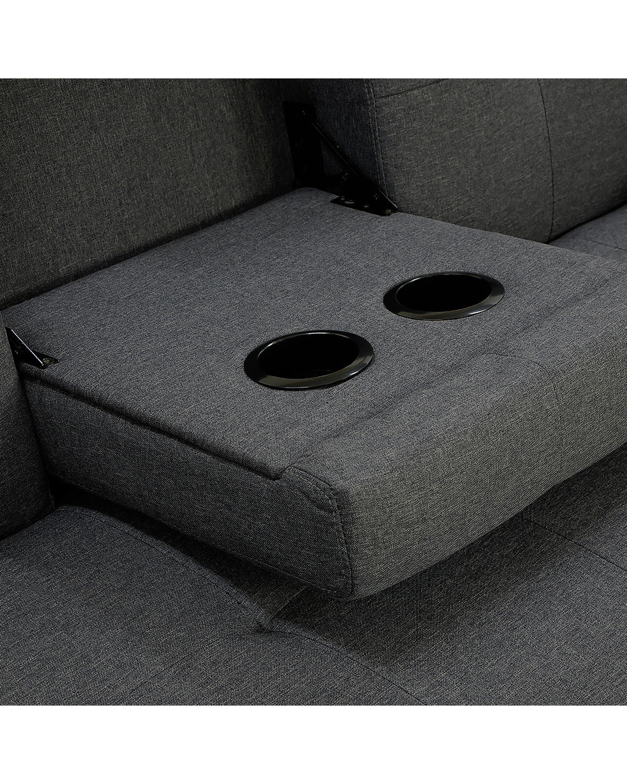 6 Sarantino Linen Fabric Sofa Bed Lounge Couch Futon - Grey, 6 of 8