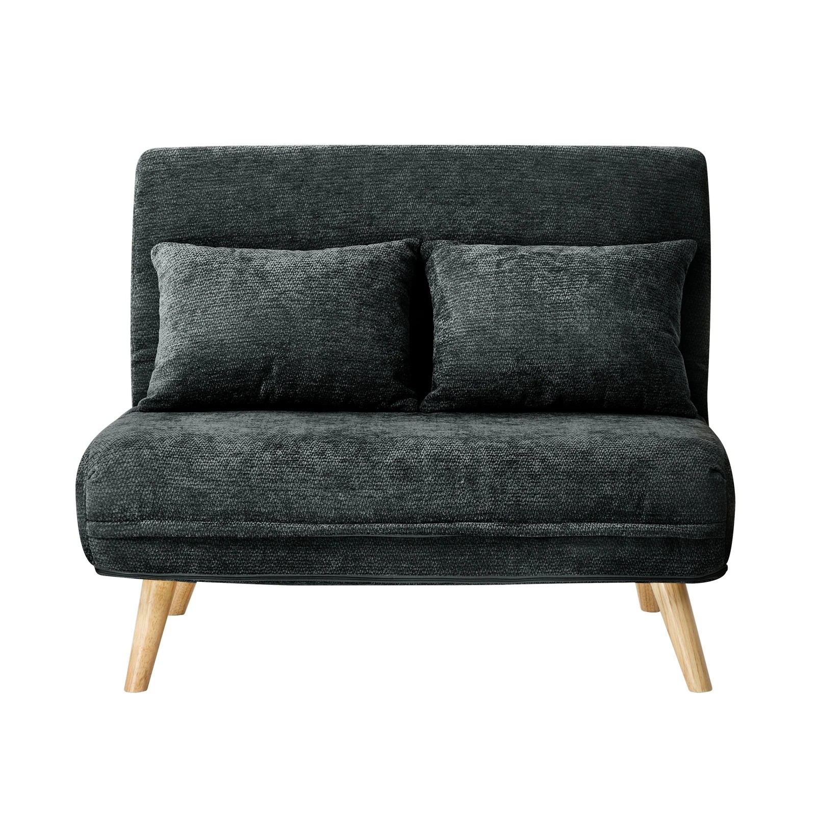 7 Oikiture Double Sofa Bed Lounge Recliner Love Seat Chenille - Charcoal, 7 of 10