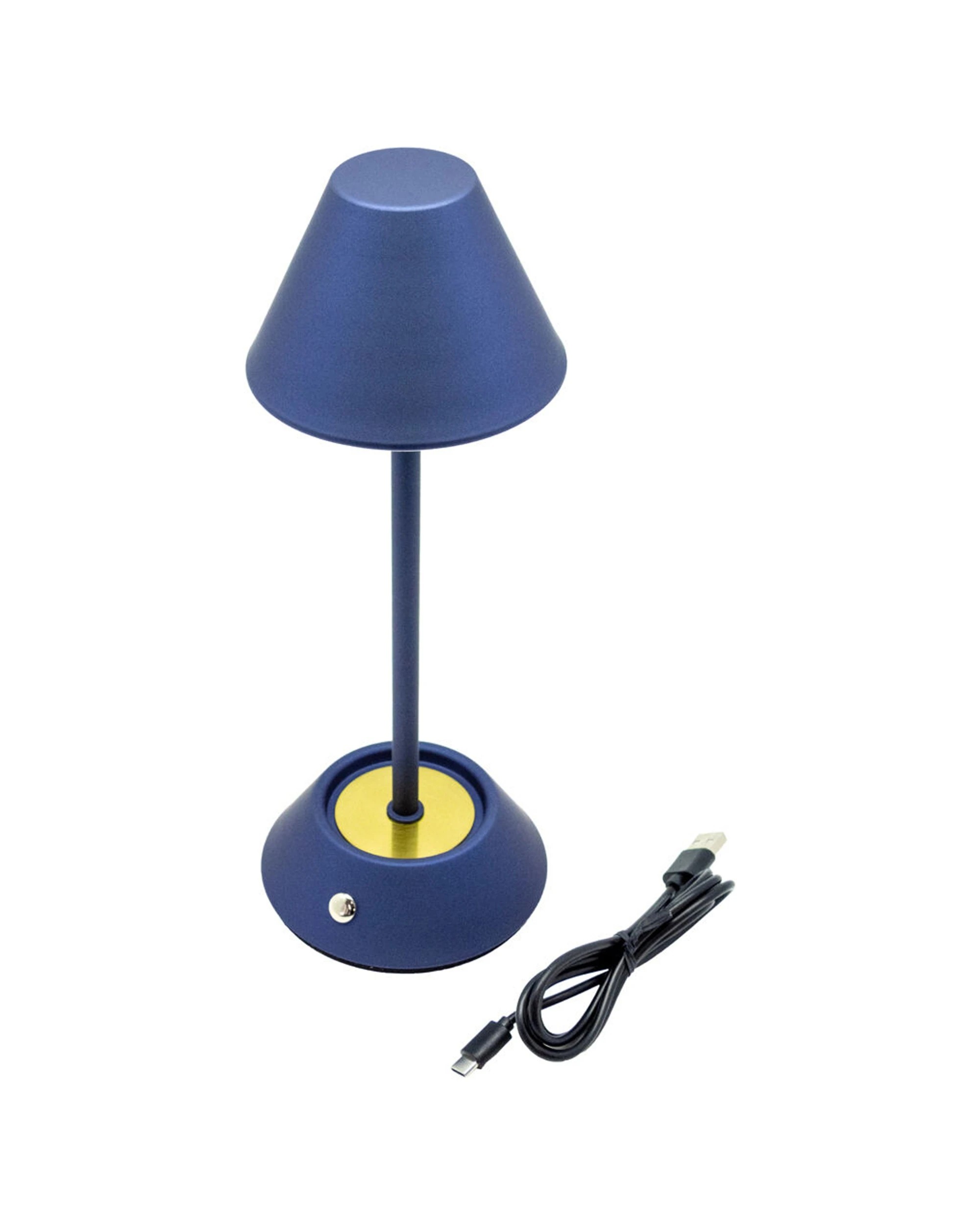 2 Boyle Rechargeable LED Table Lamp Cone Shade Adjustable Lighting Matte - Blue, 2 of 8