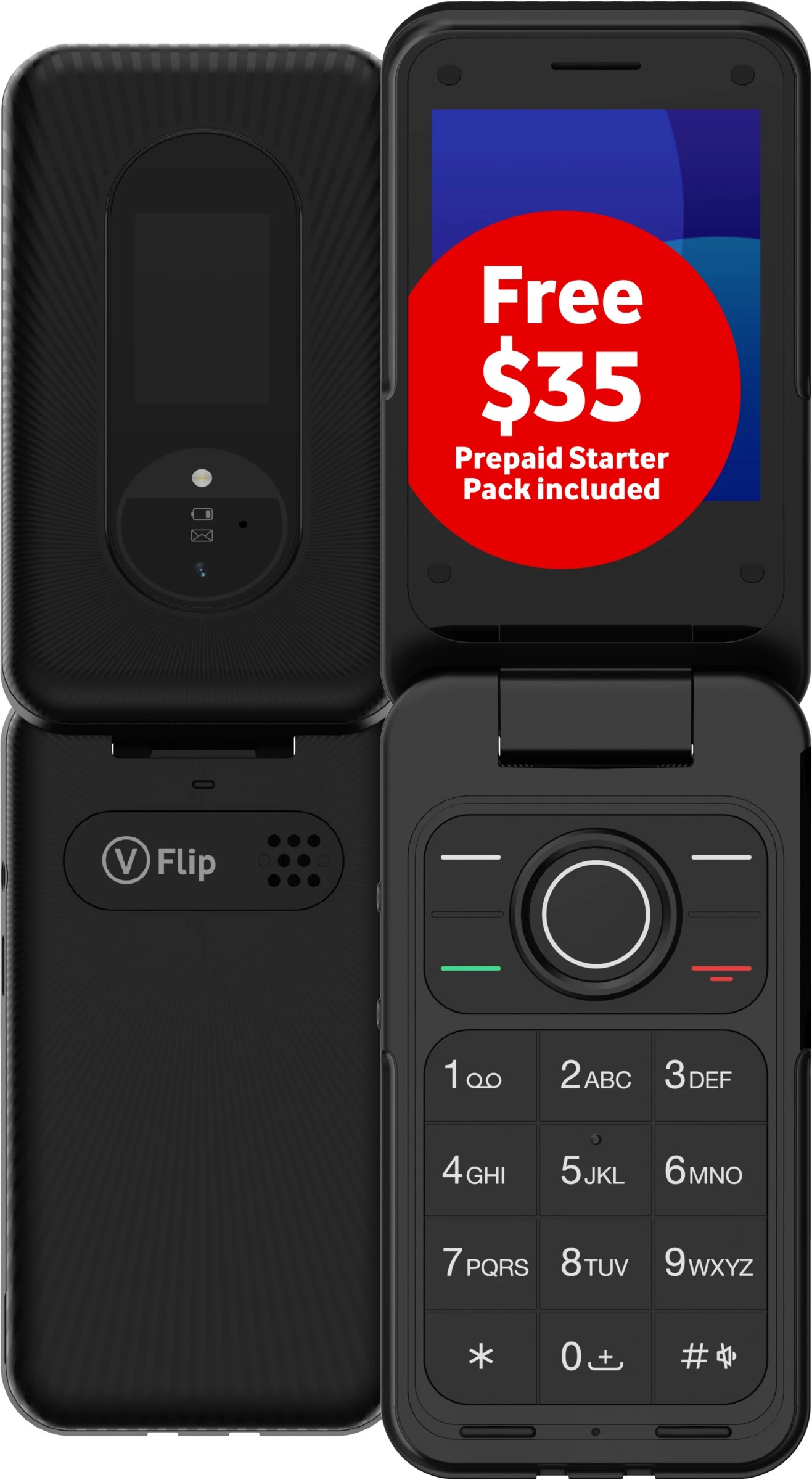 1 Vodafone V Flip 4G Smartphone Bundle - Black, 1 of 5