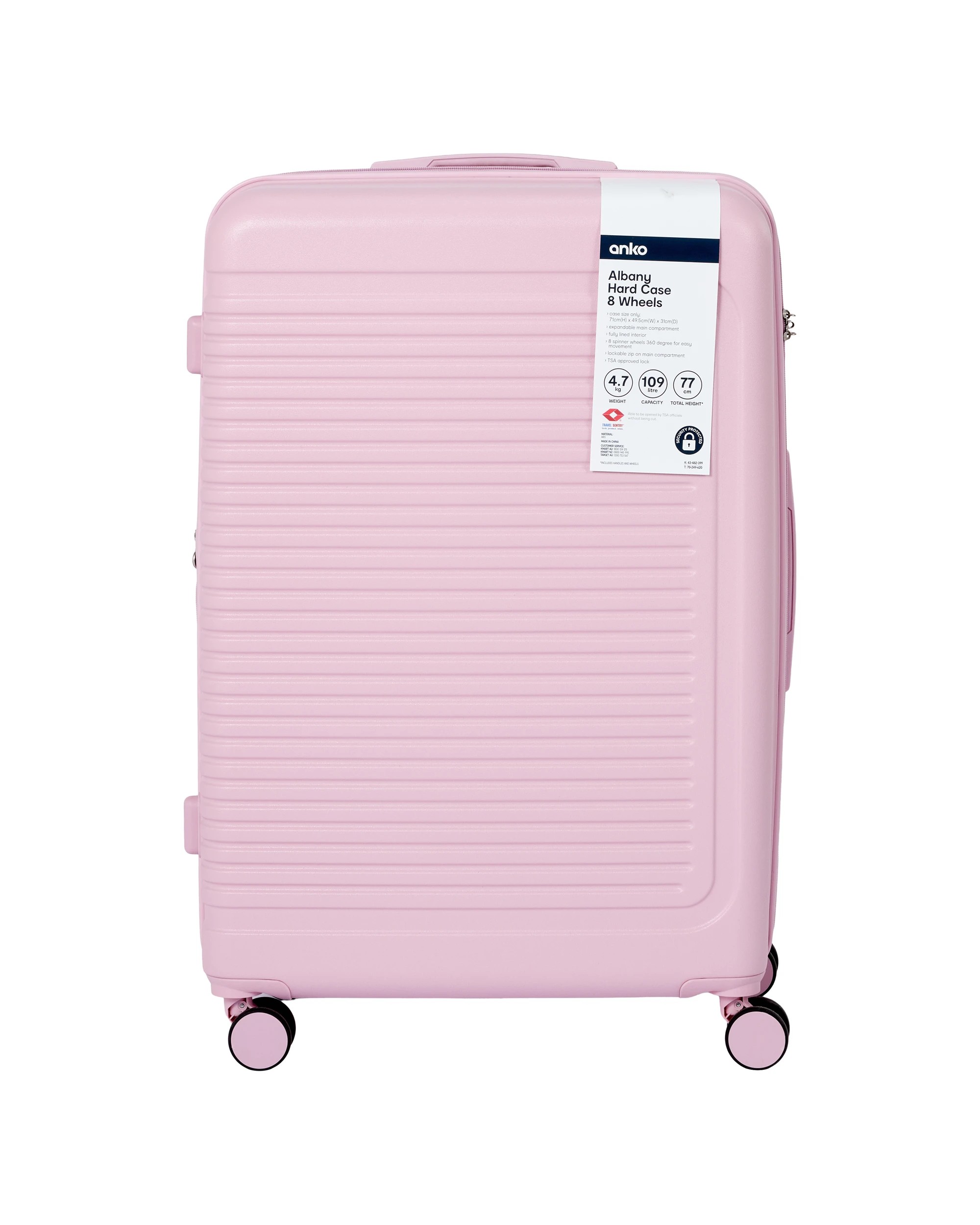 8 71cm Albany Hard Case 4 Wheels - Blush, 8 of 8