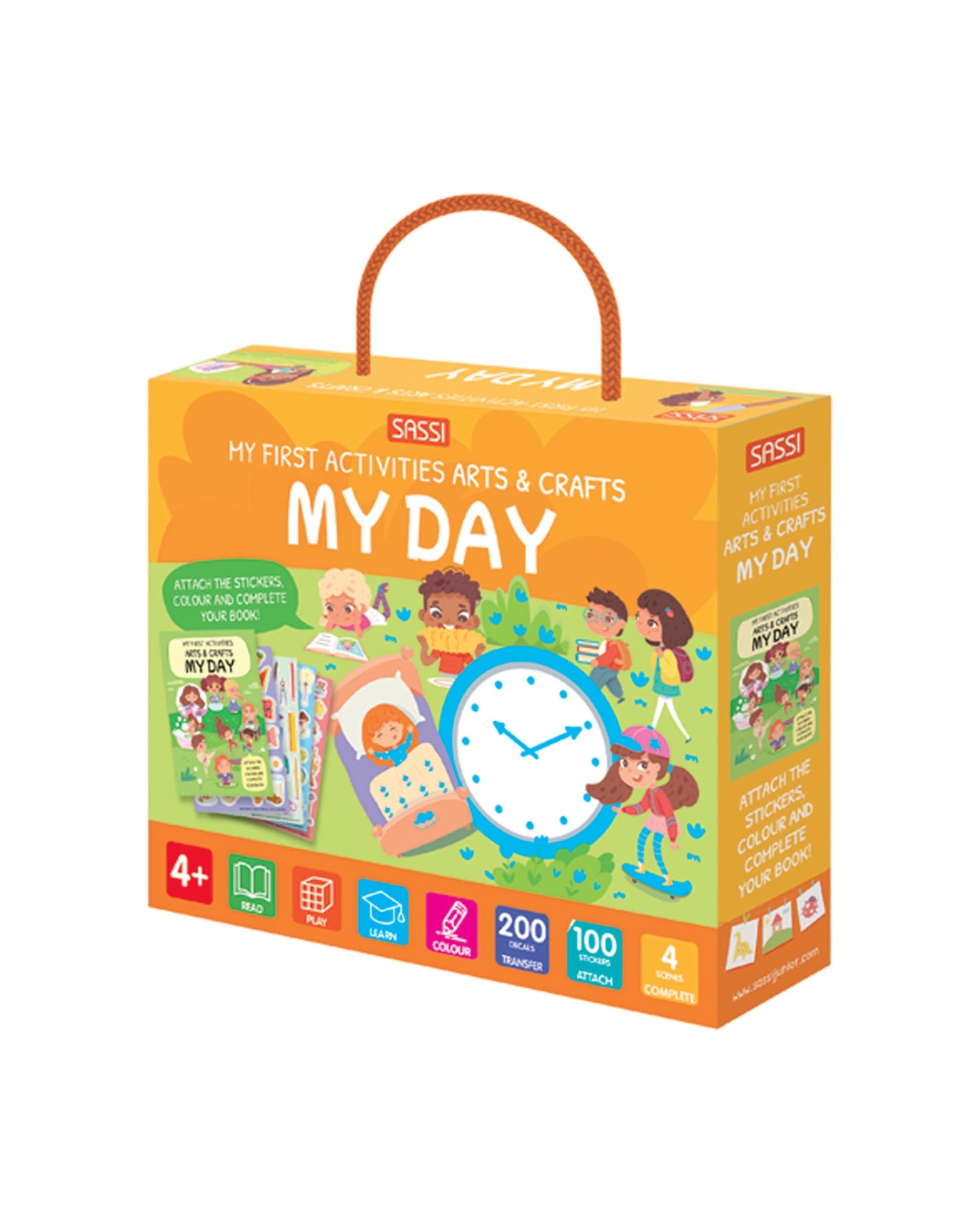 1 Sassi Arts Crafts Kids Children Activity Colouring Book My Day - Multi, 1 of 3