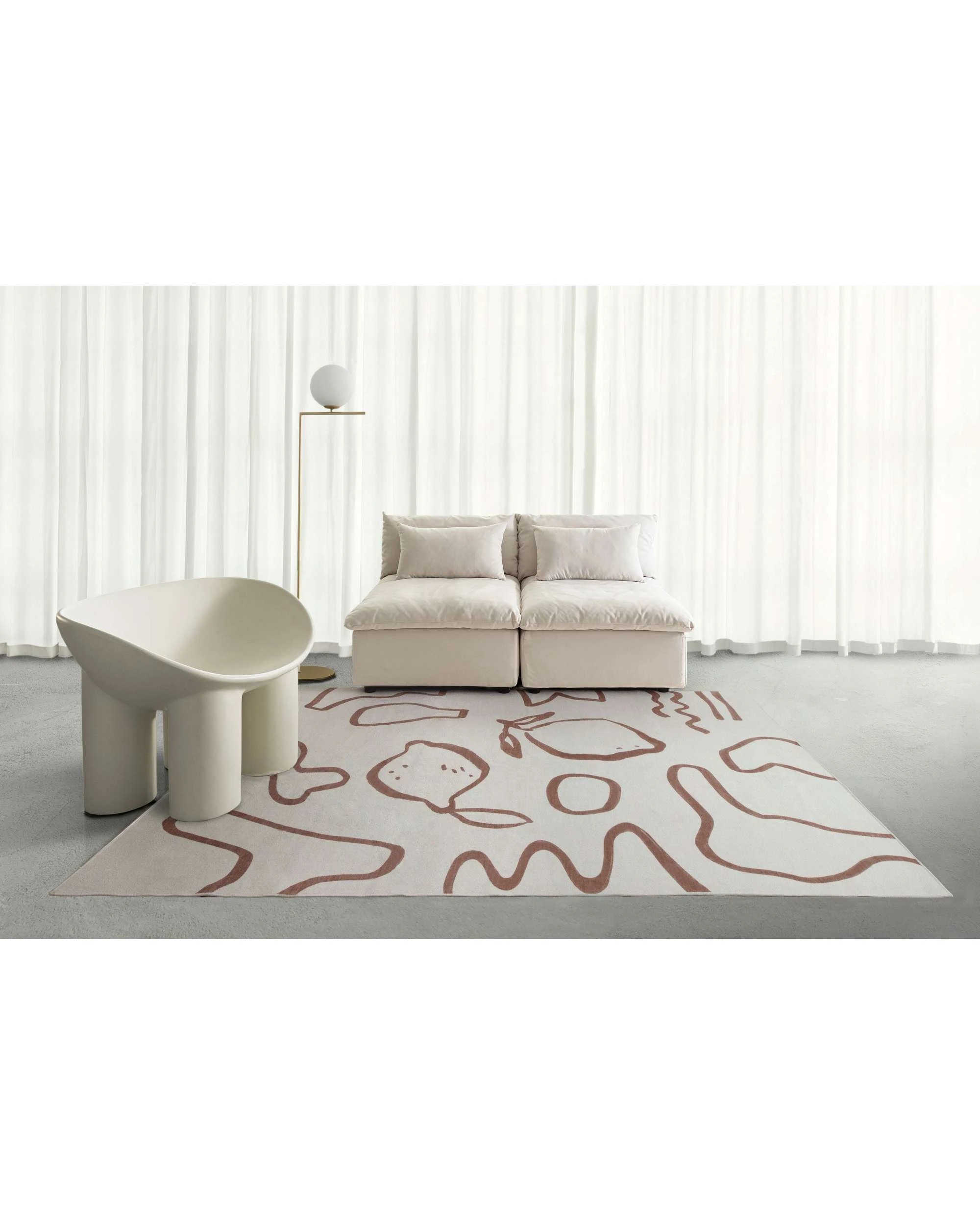 2 Loopsie Poya Hand Drawn Washable Rug-330cm x 240cm - Brown - Brown, 2 of 8