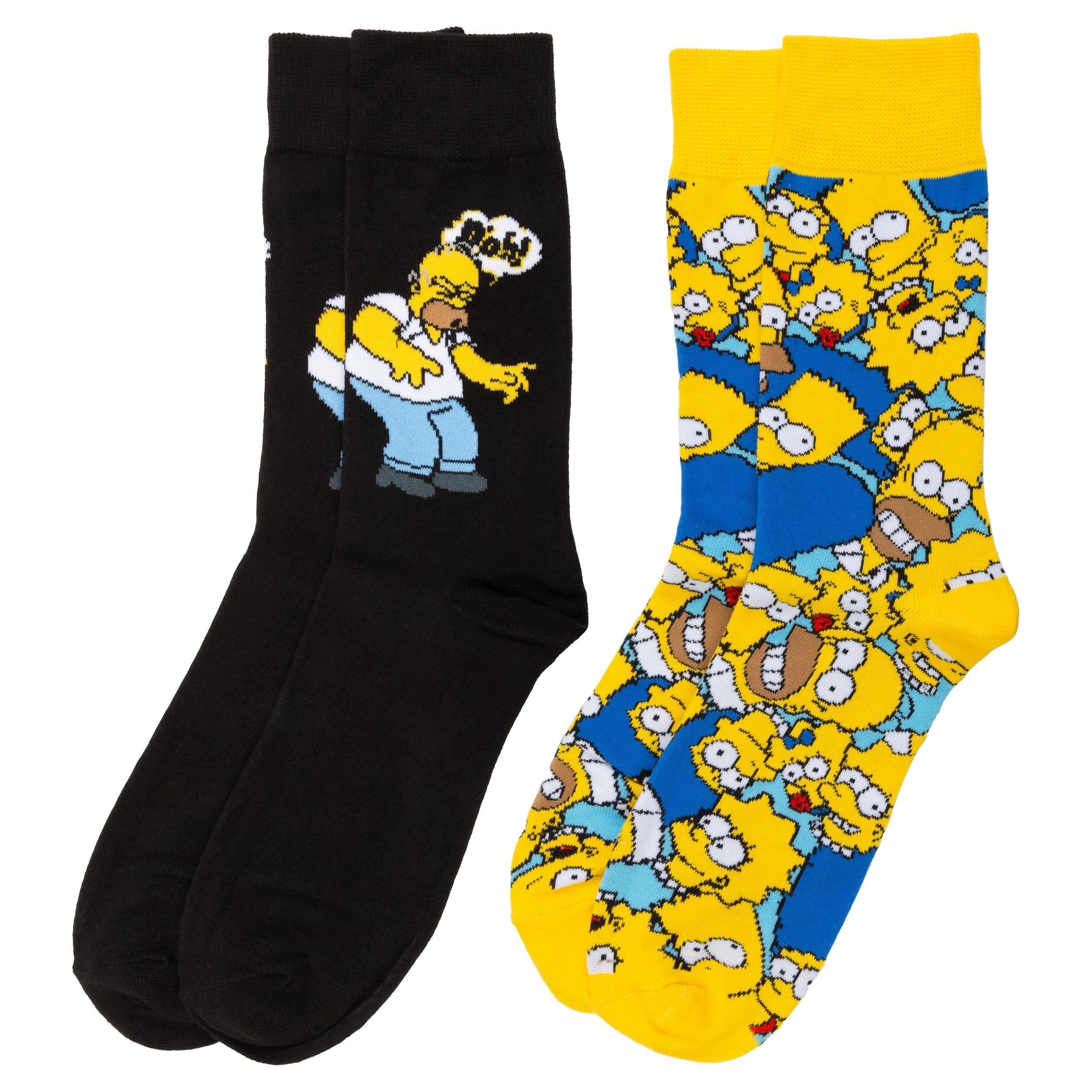 1 2 Pack The Simpsons License Socks 2PK SIMPSONS, 1 of 3