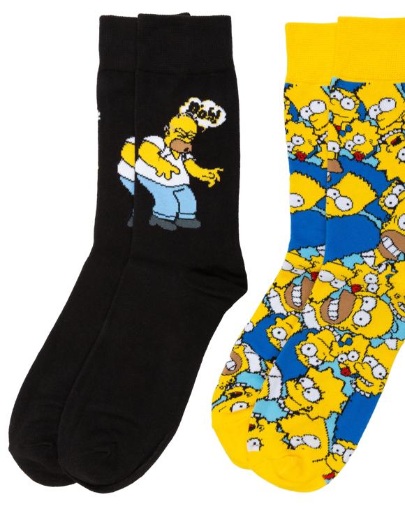 2 Pack The Simpsons License Socks