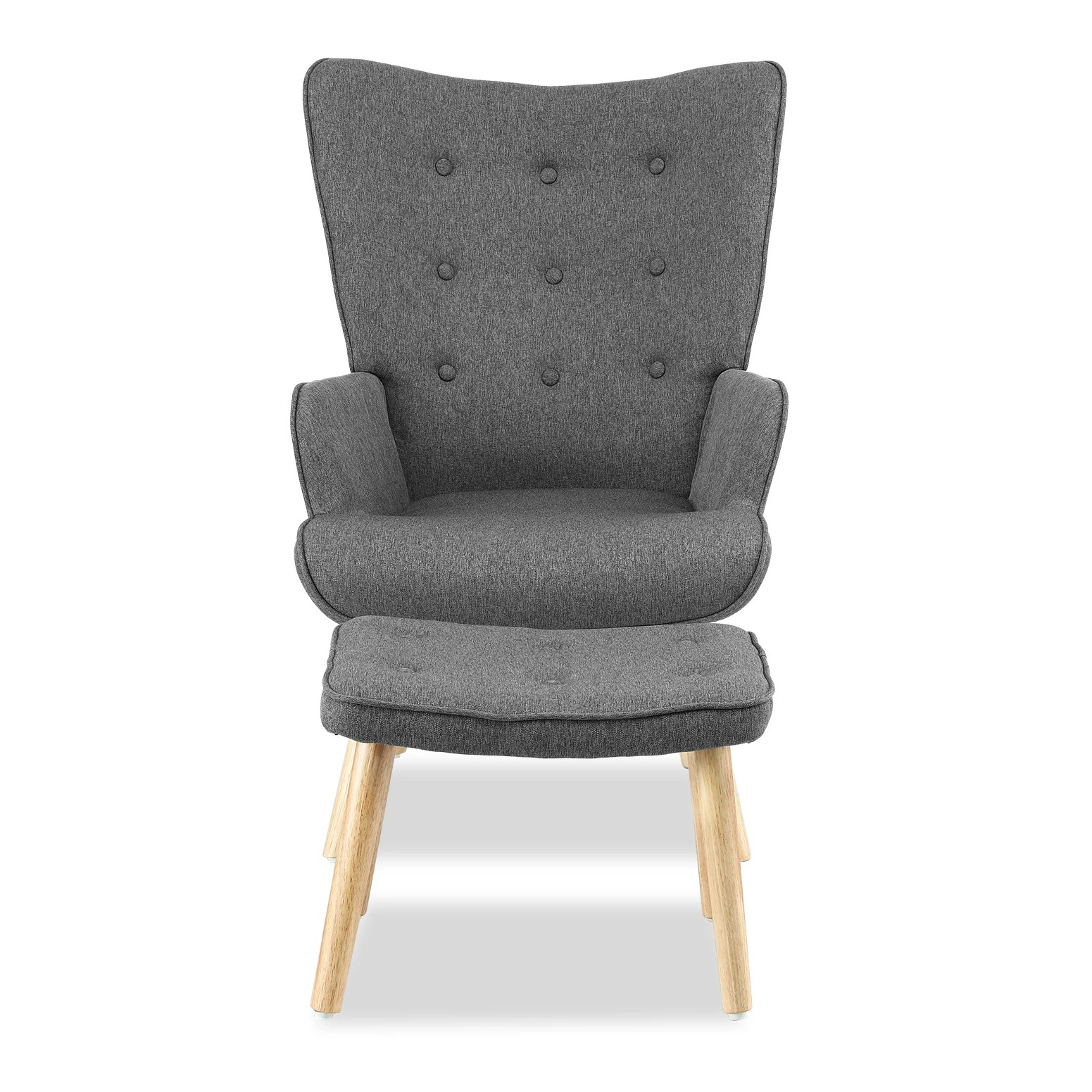 3 Artiss Armchair Set with Ottoman  Lansar - Grey, 3 of 7