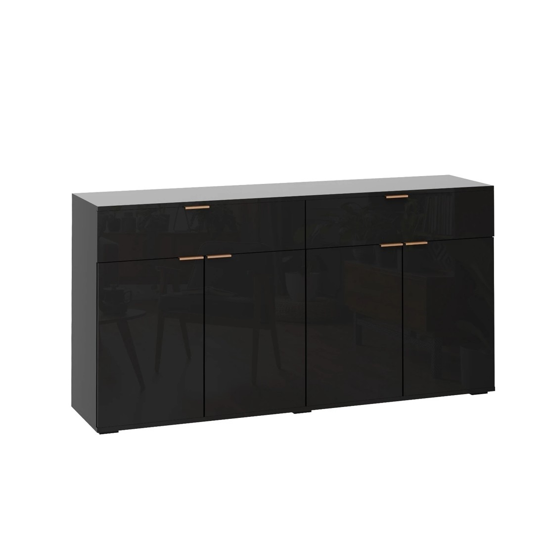 6 Oikiture Sideboard Buffet High Gloss
 - Black, 6 of 10