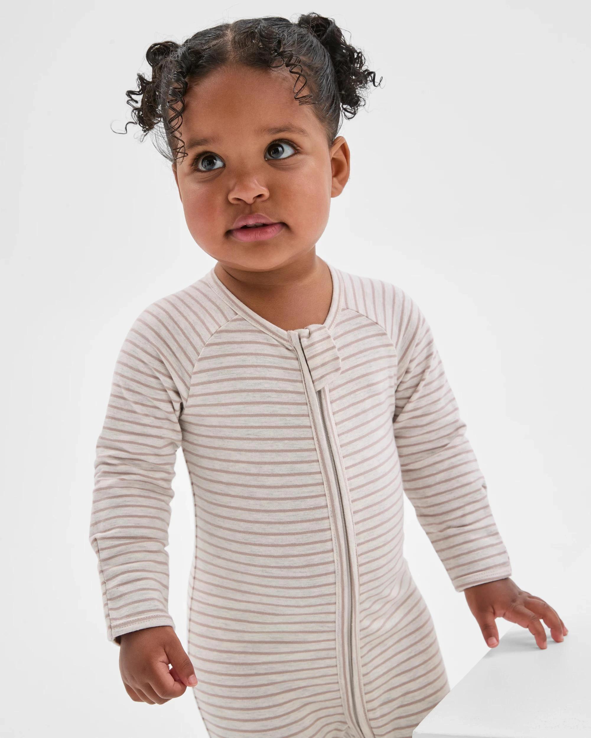 2 Target Baby Baby Organic Cotton Print Zip Coverall STRIPE OAT, 2 of 6