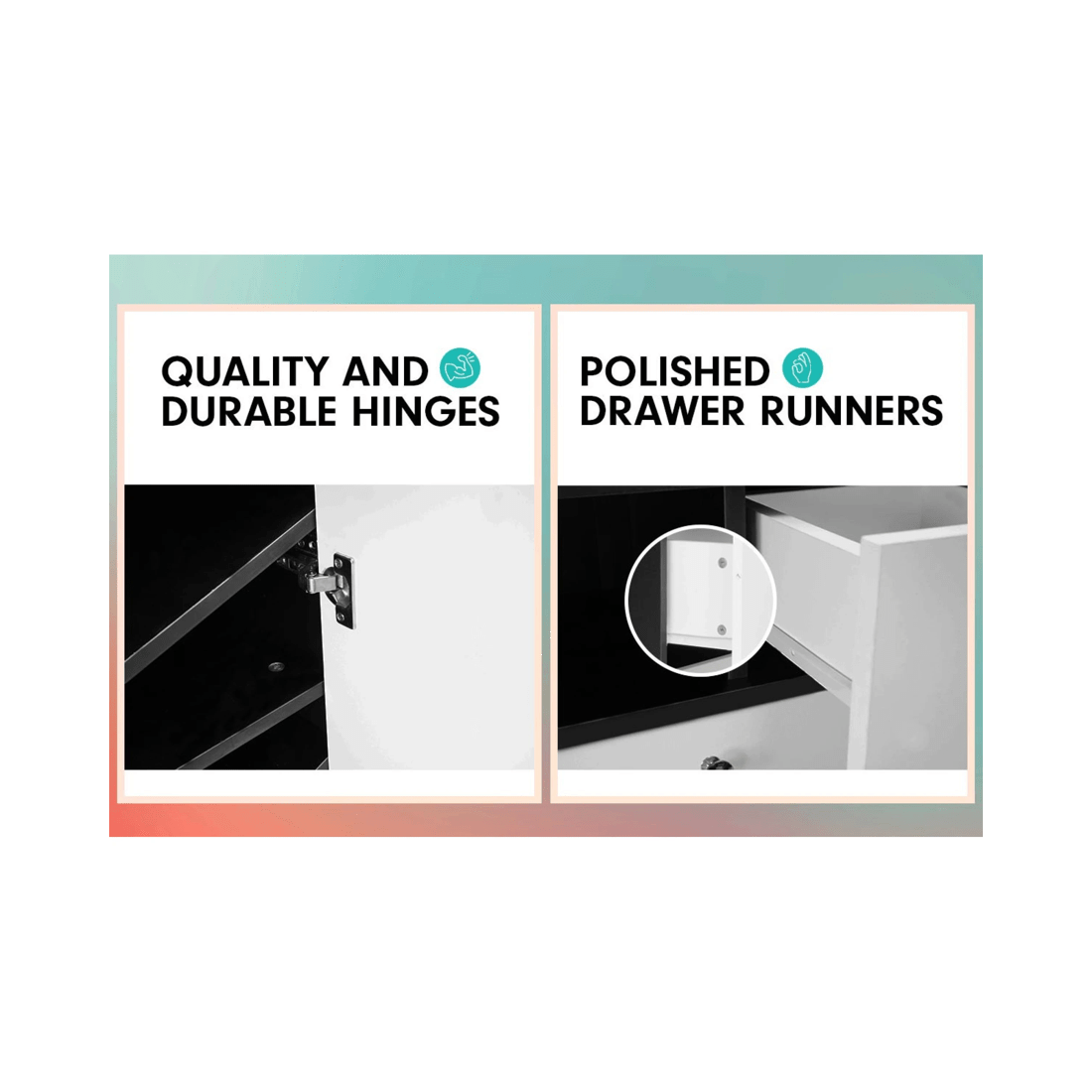 3 Sarantino Shoe Rack Cabinet Wooden Storage Organiser Shelf Cupboard Drawer, 3 of 7