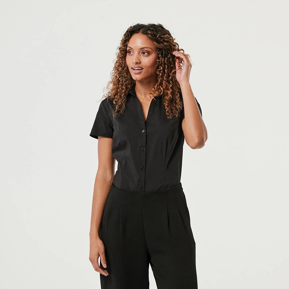 3 Short Sleeve Work Shirt Black, 3 of 8