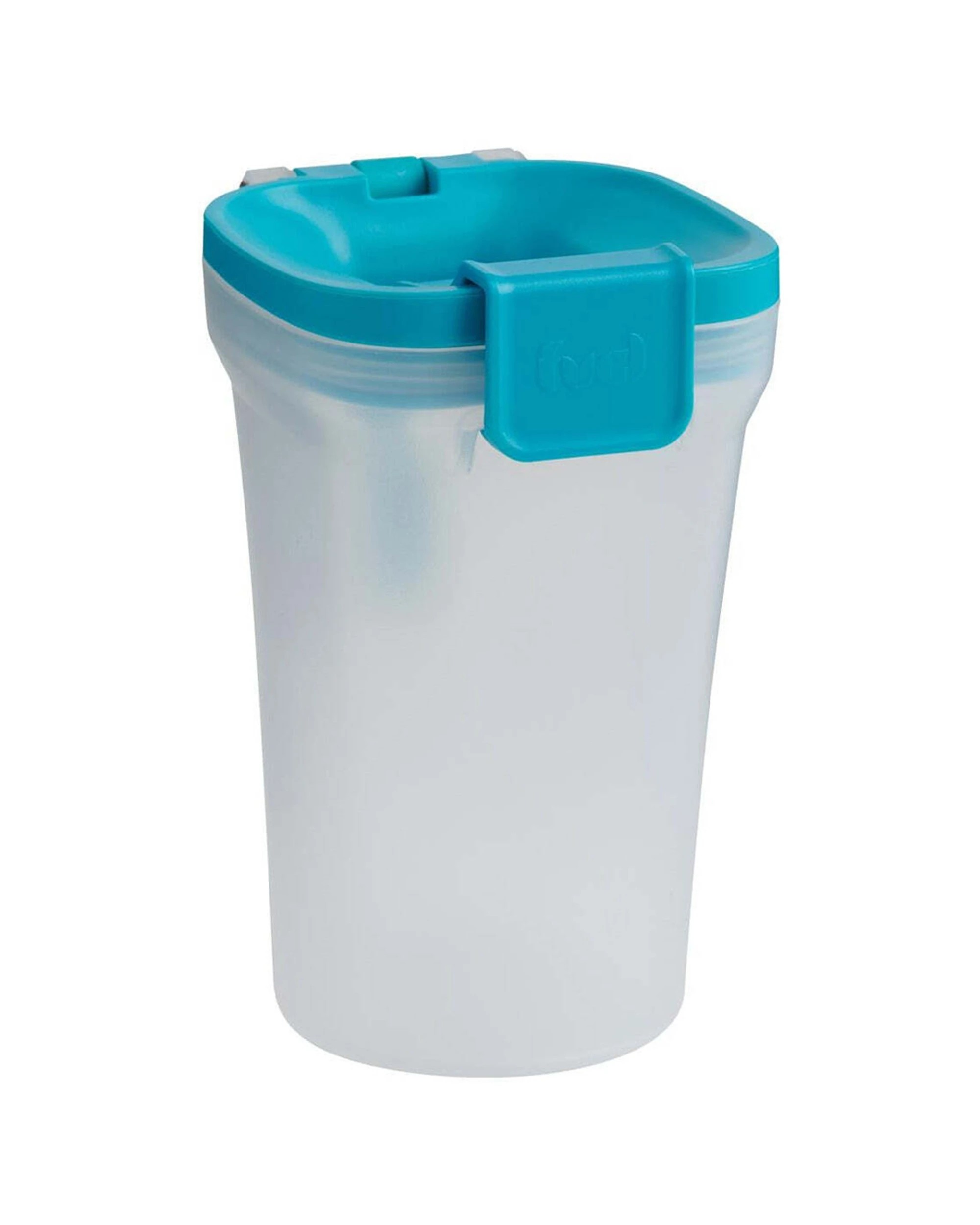 1 Trudeau Fuel Plastic Snack Bin With Lid Flexible Spreader Easy Clean - Blue, 1 of 1